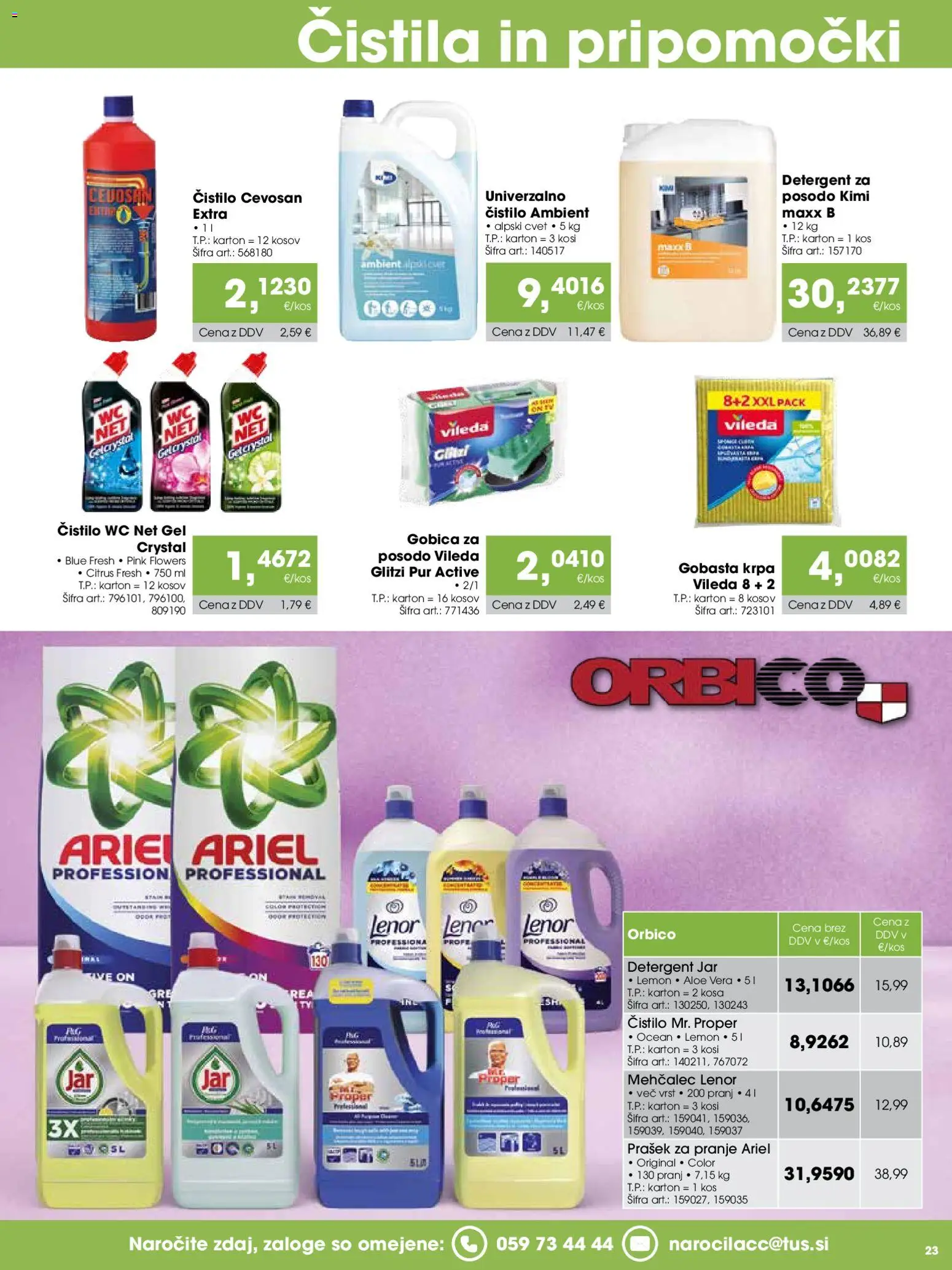 Novi Tuš katalog ponudbe – veljaven od 07.03.2026 | Stran: 23 | Izdelki: Prašek, Čistila, Gobica, Detergent