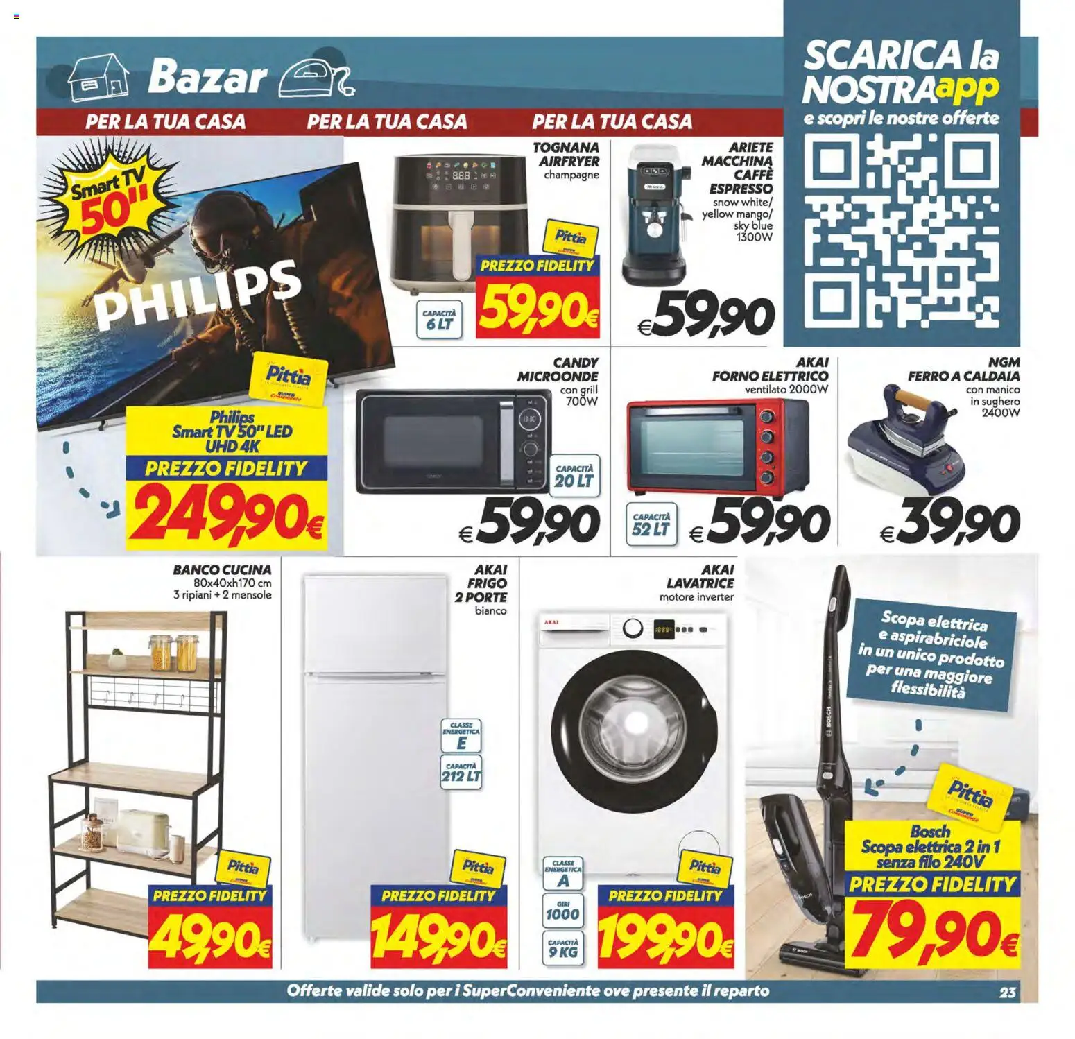 Volantino SuperConveniente del 13.02.2026 | Pagina: 23 | Prodotti: Microonde, Caffè, Lavatrice, Forno elettrico