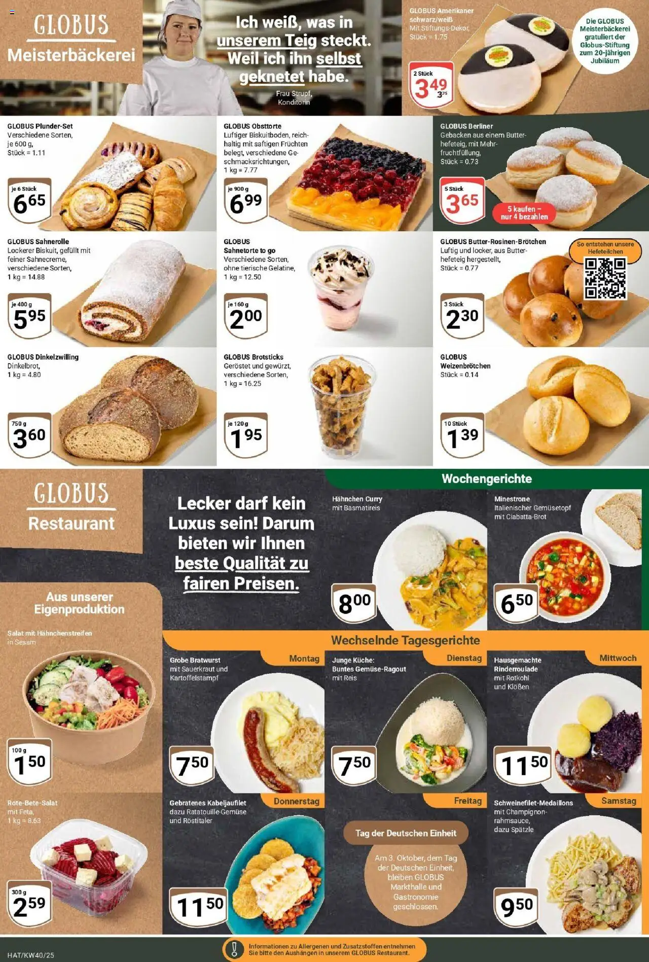 Globus prospekt Hattersheim	 – gültig ab 28.09.2025 | Seite: 9 | Produkte: Berliner, Hahnchen, Rotkohl, Küche