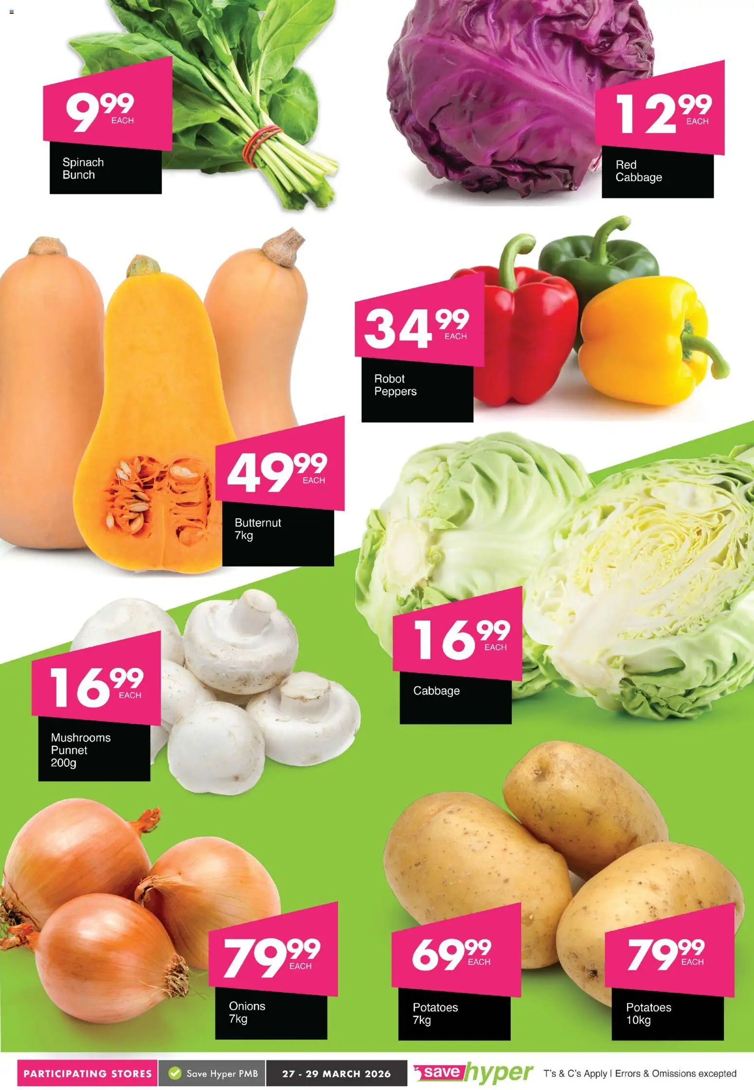 New Save catalogue – valid from 27.03.2026 | Page: 2 | Products: Mushrooms, Potatoes, Onions