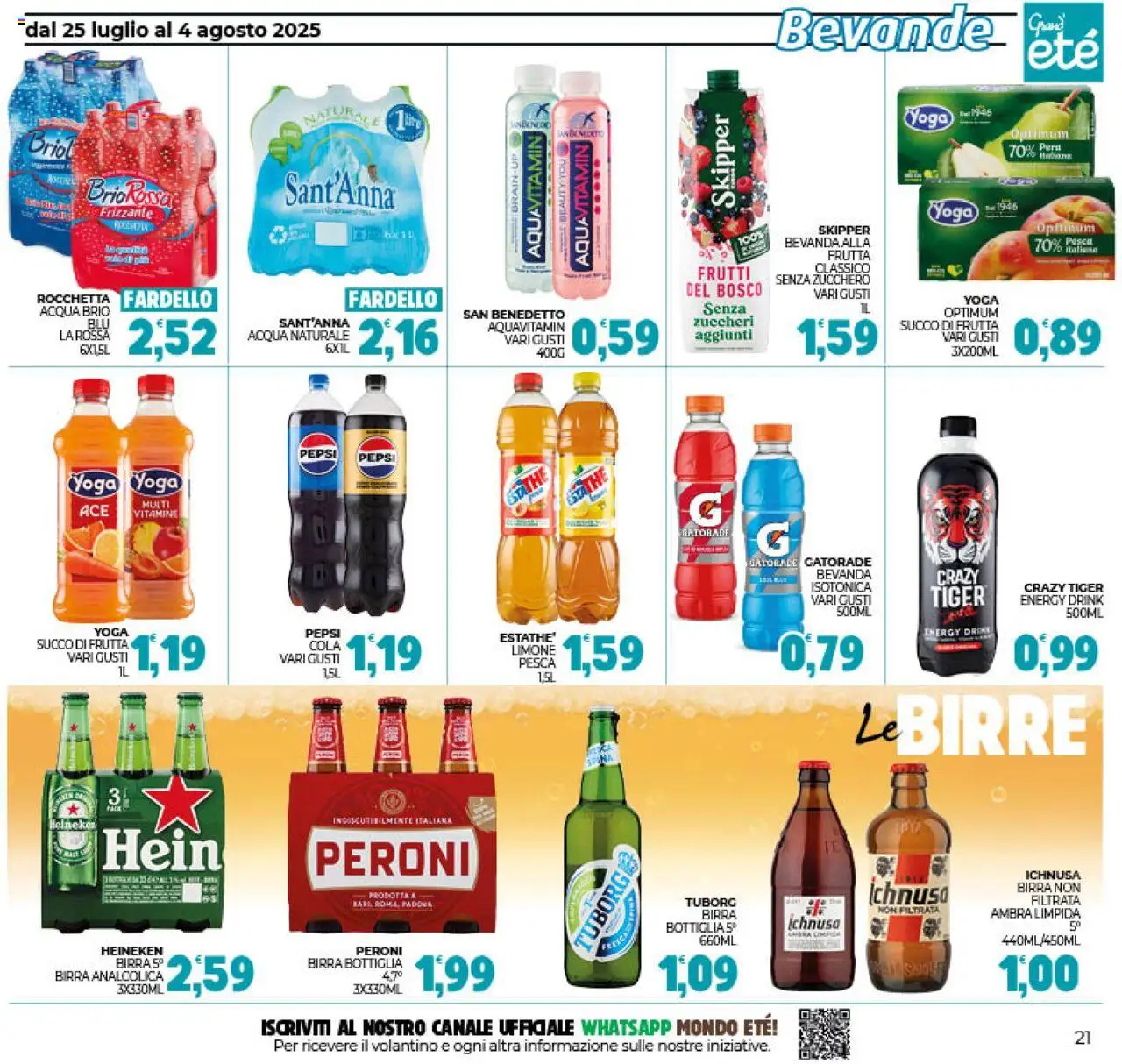 Volantino Eté del 25.07.2025 | Pagina: 21 | Prodotti: Zucchero, Acqua naturale, Heineken, Pepsi
