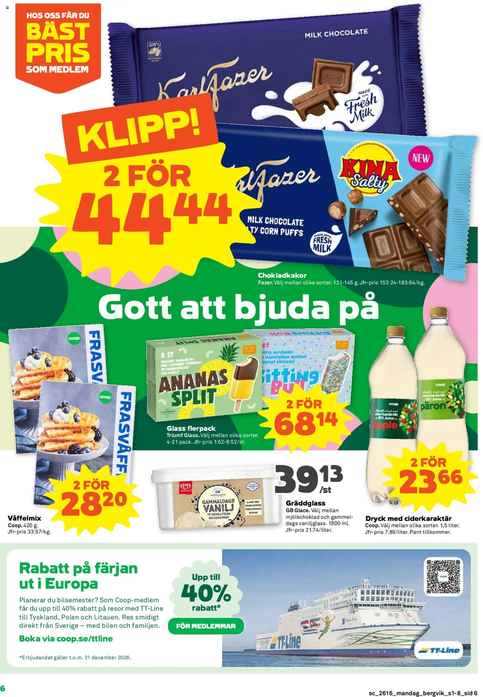 Stora Coop reklamblad aktuell från 13.04.2026 | Sida: 6 | Produkter: Galler, Te, Ananas, Glass