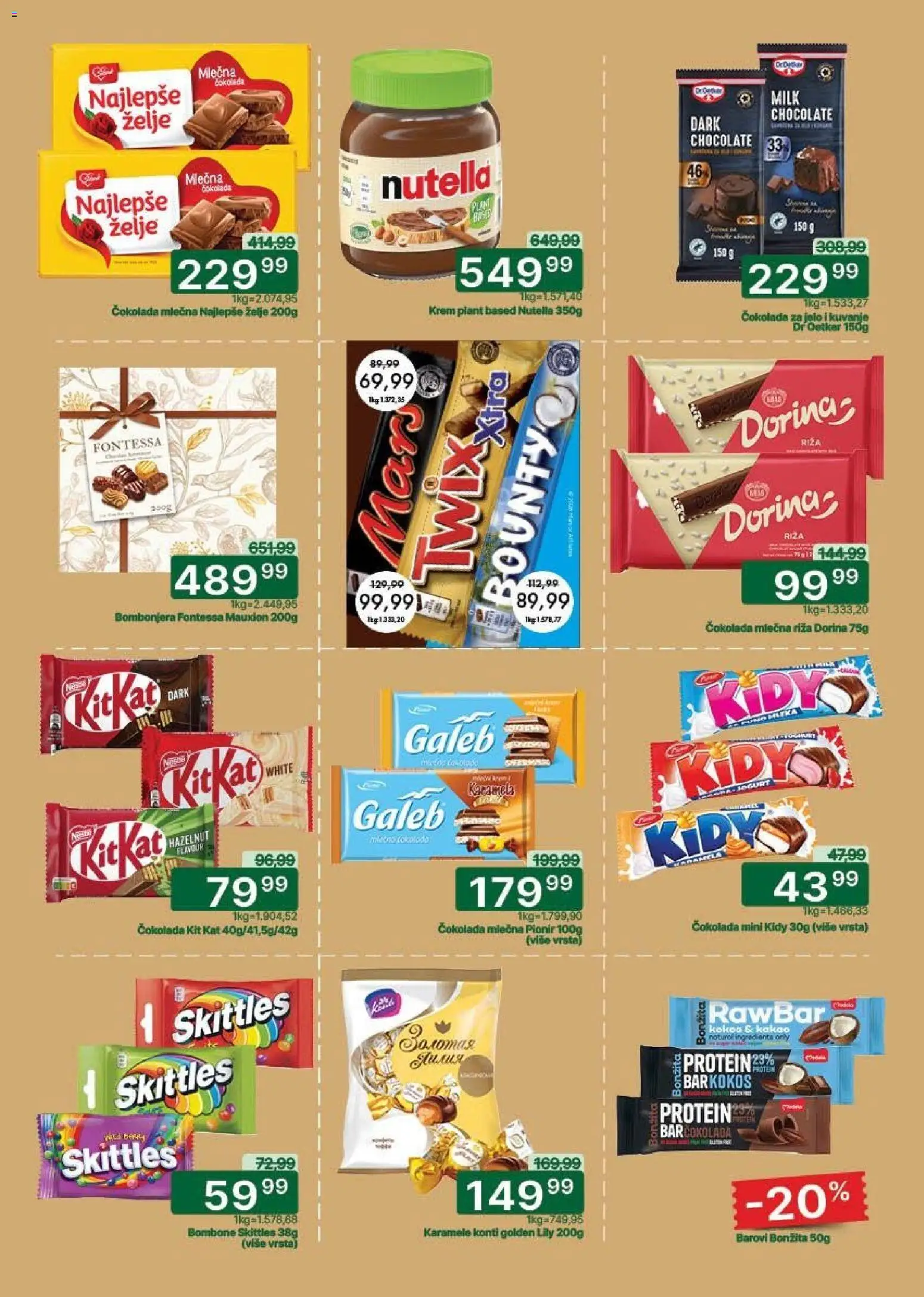Univerexport katalog - važi od 30.03.2026 | Strana: 18 | Proizvode: Bombone, Protein, Twix, Nutella