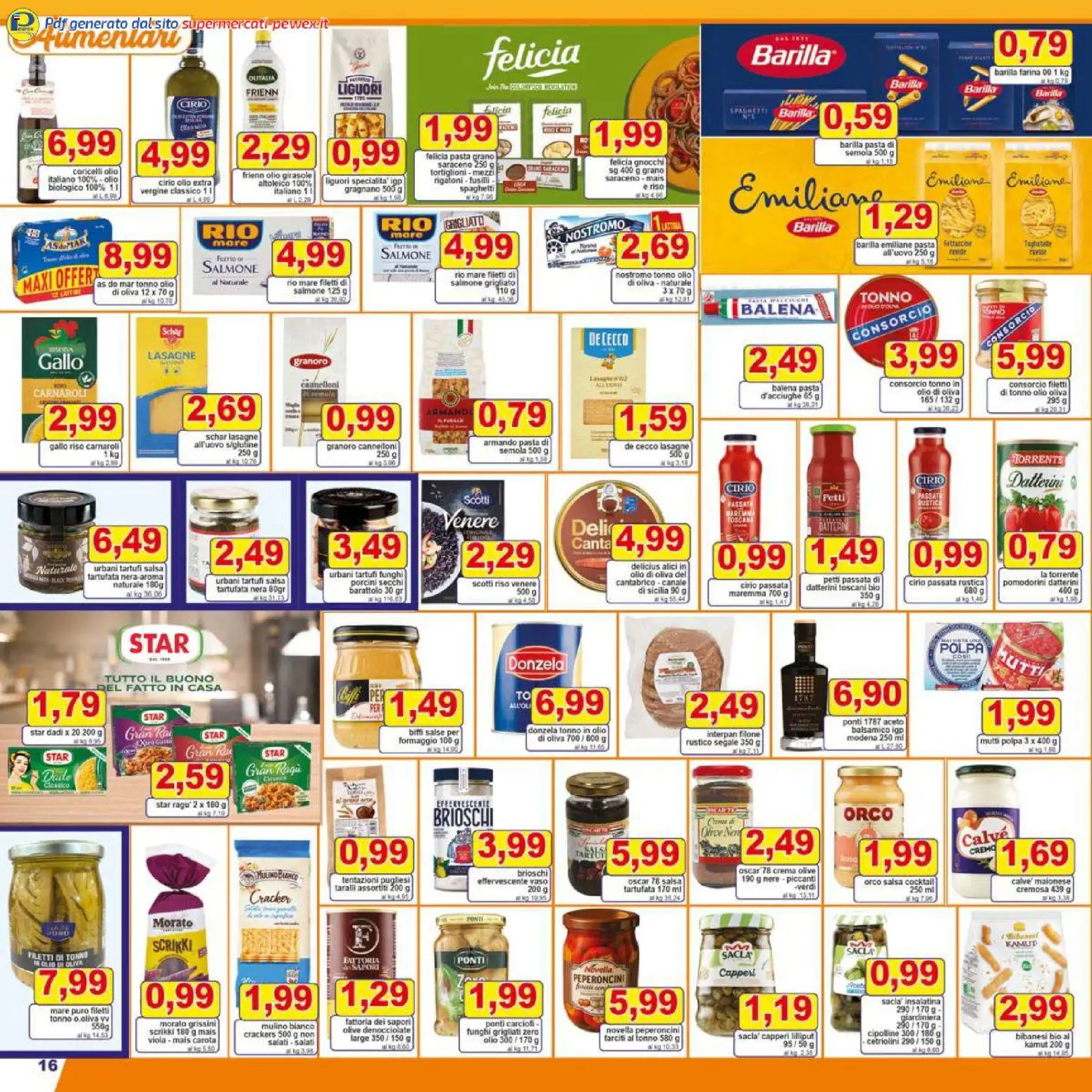 Volantino Pewex del 16.12.2025 | Pagina: 16 | Prodotti: Salmone, Farina, Grissini, Cetriolini