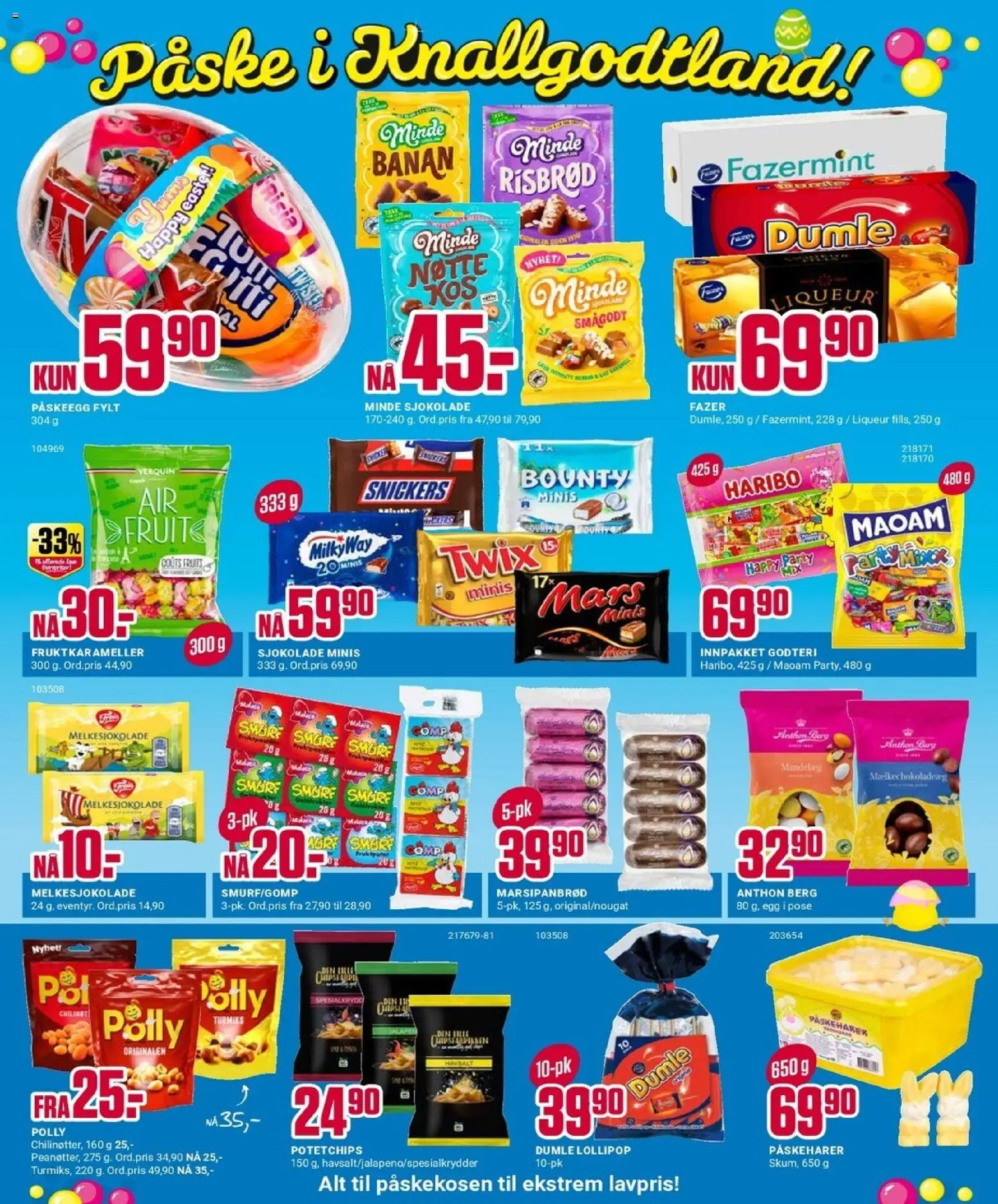 {H1} | Side: 2 | Produkter: Egg, Sjokolade, Godteri, Tejp