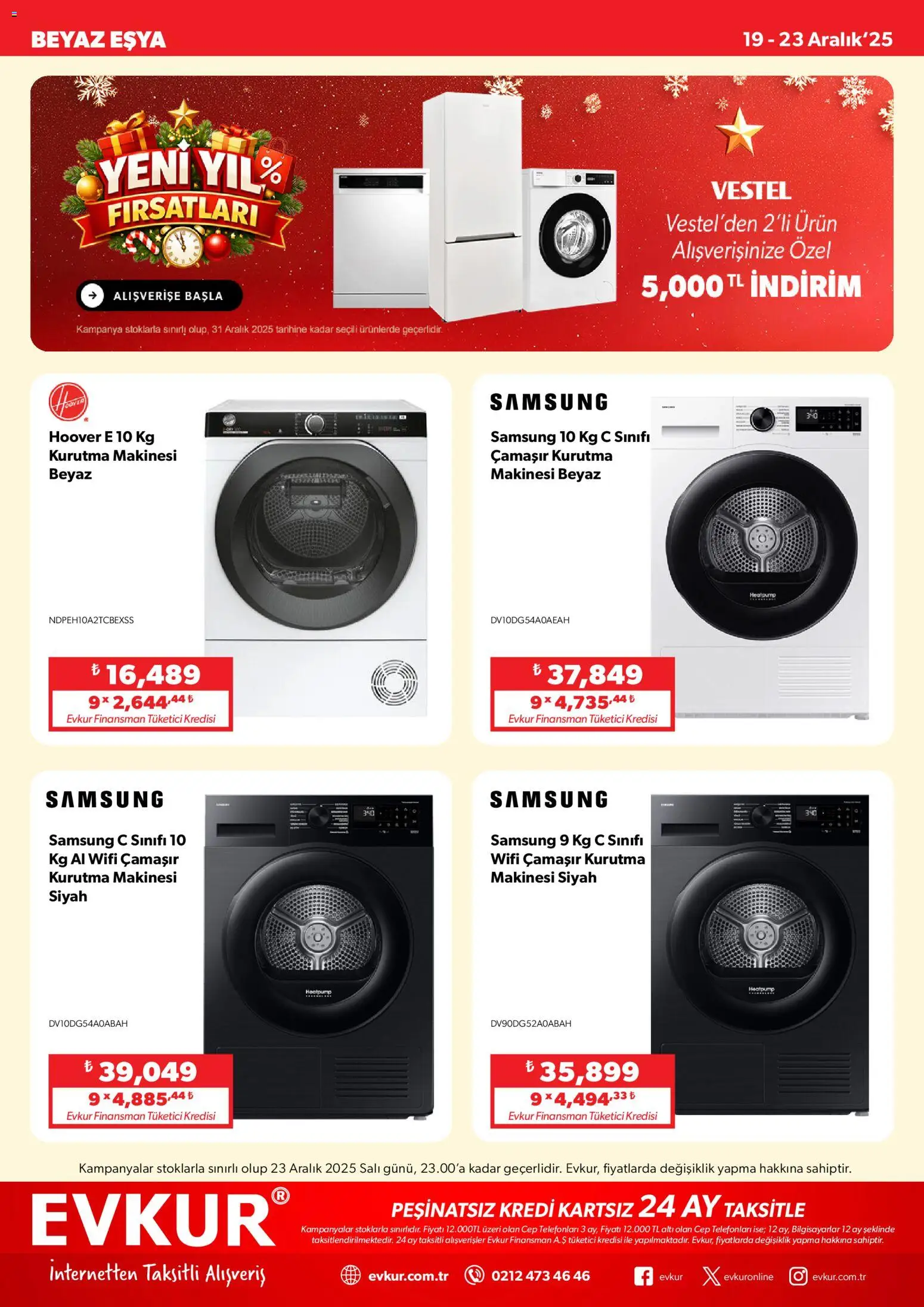 Evkur Muhteşem Fırsatlar - 19.12.2025 tarihinden itibaren geçerlidir | Sayfa: 4 | Ürünler: Kurutma makinesi
