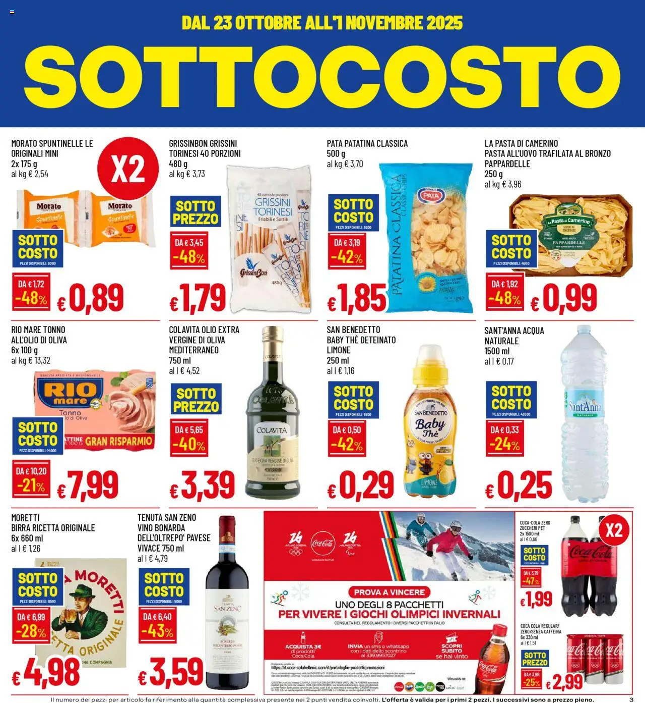 Volantino Galassia del 23.10.2025 | Pagina: 3 | Prodotti: Limone, Olio, Grissini, Coca Cola