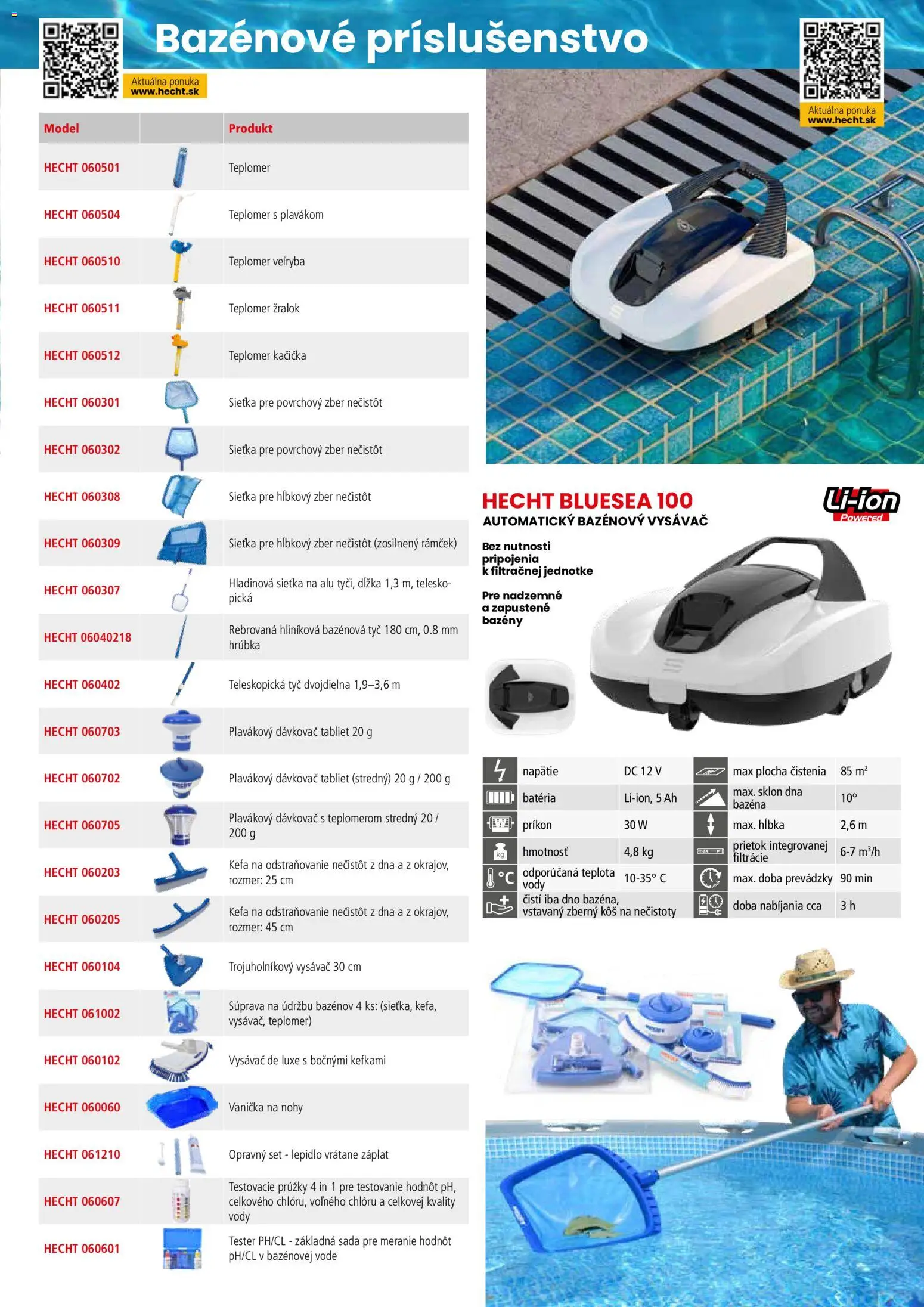 Nové Hecht akcie – leták je platný od 19.02.2026 | Strana: 137 | Produkty: Bazénový vysávač, Bazény, Teplomer, Vysávač