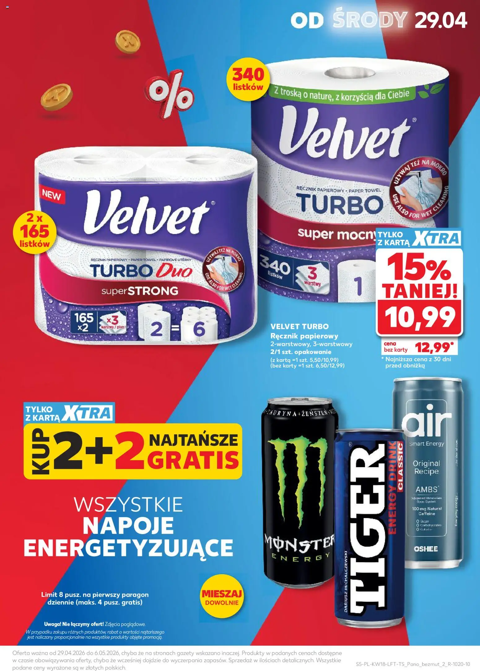 Kaufland gazetka od 29.04.2026 | Strona: 5 | Produkty: Karta, Napoje, Ręcznik papierowy