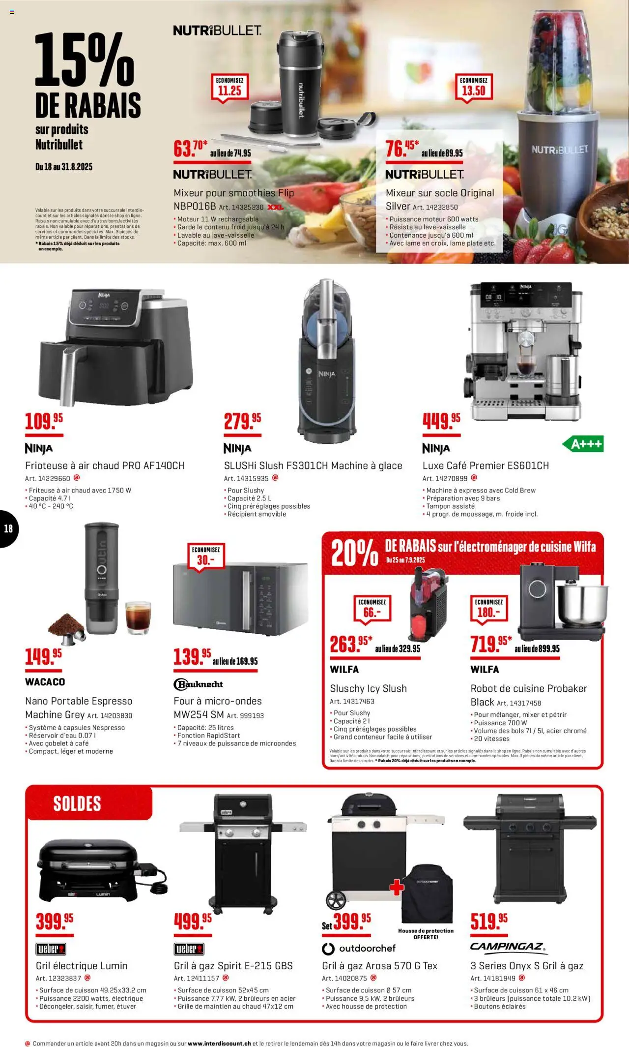 Interdiscount Aktionen FR ab 25.08.2025 | Seite: 18 | Produkte: Friteuse, Glace, Mixer