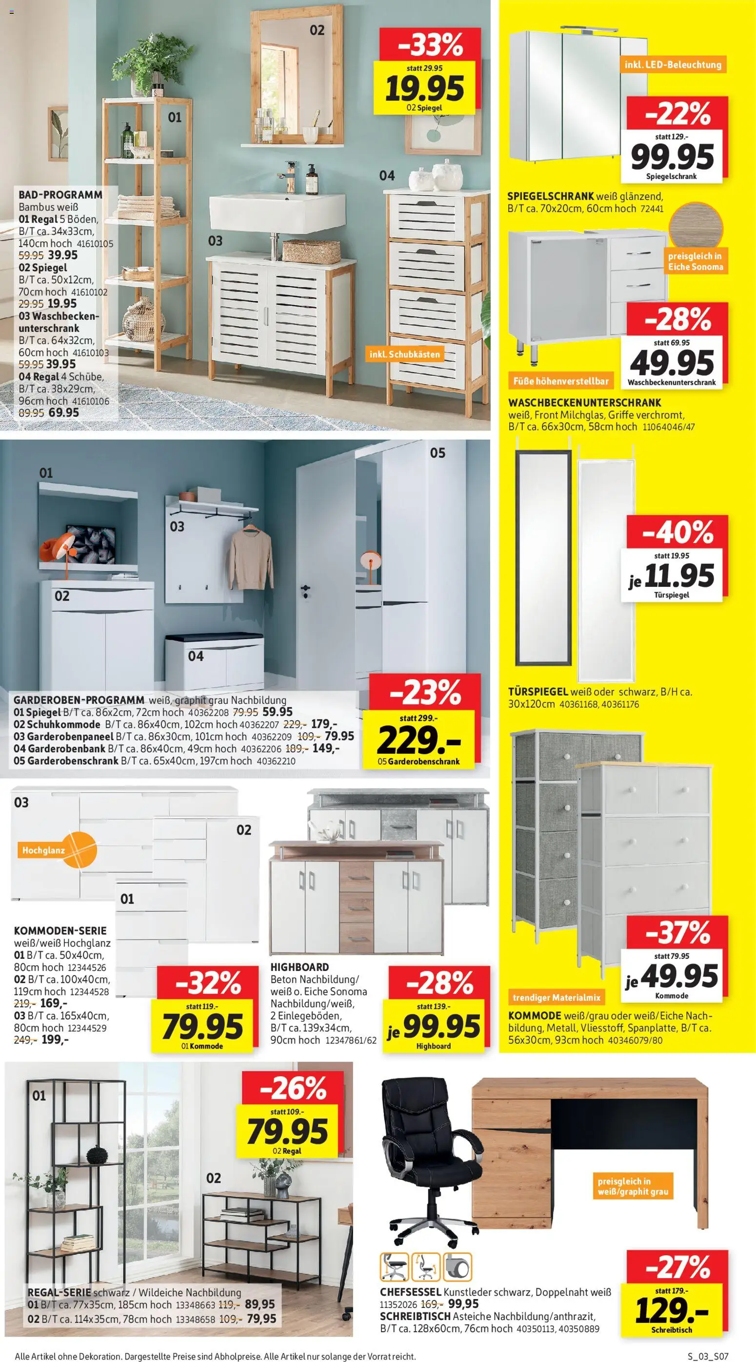 Sconto Prospekt 	 – gültig ab 04.02.2026 | Seite: 7 | Produkte: Kommode, Garderobenschrank, Spiegelschrank, Chefsessel