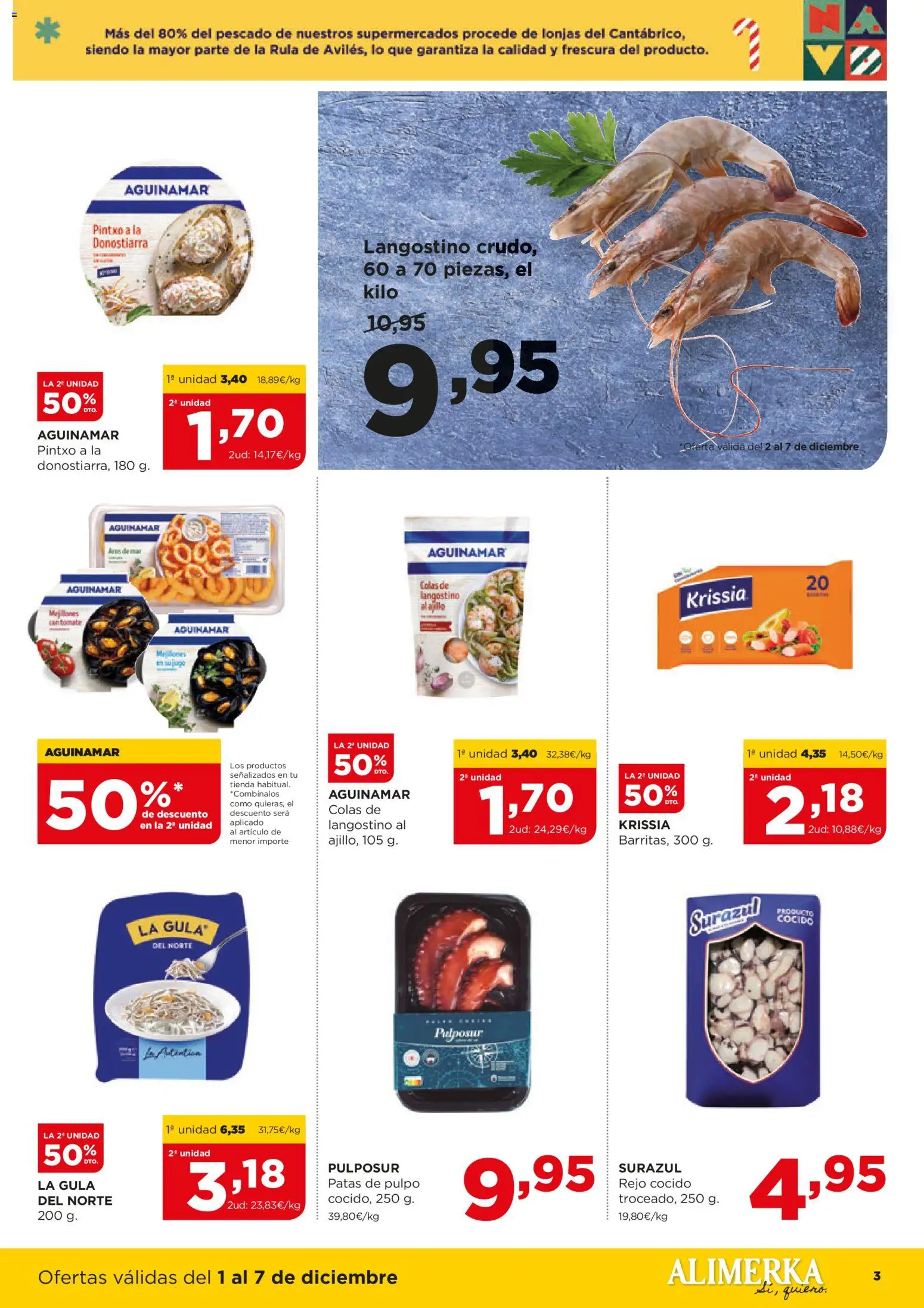 Alimerka folleto Asturias │ válido desde el 01.12.2025 | Página: 3 | Productos: Jugo, Pescado, Langostino
