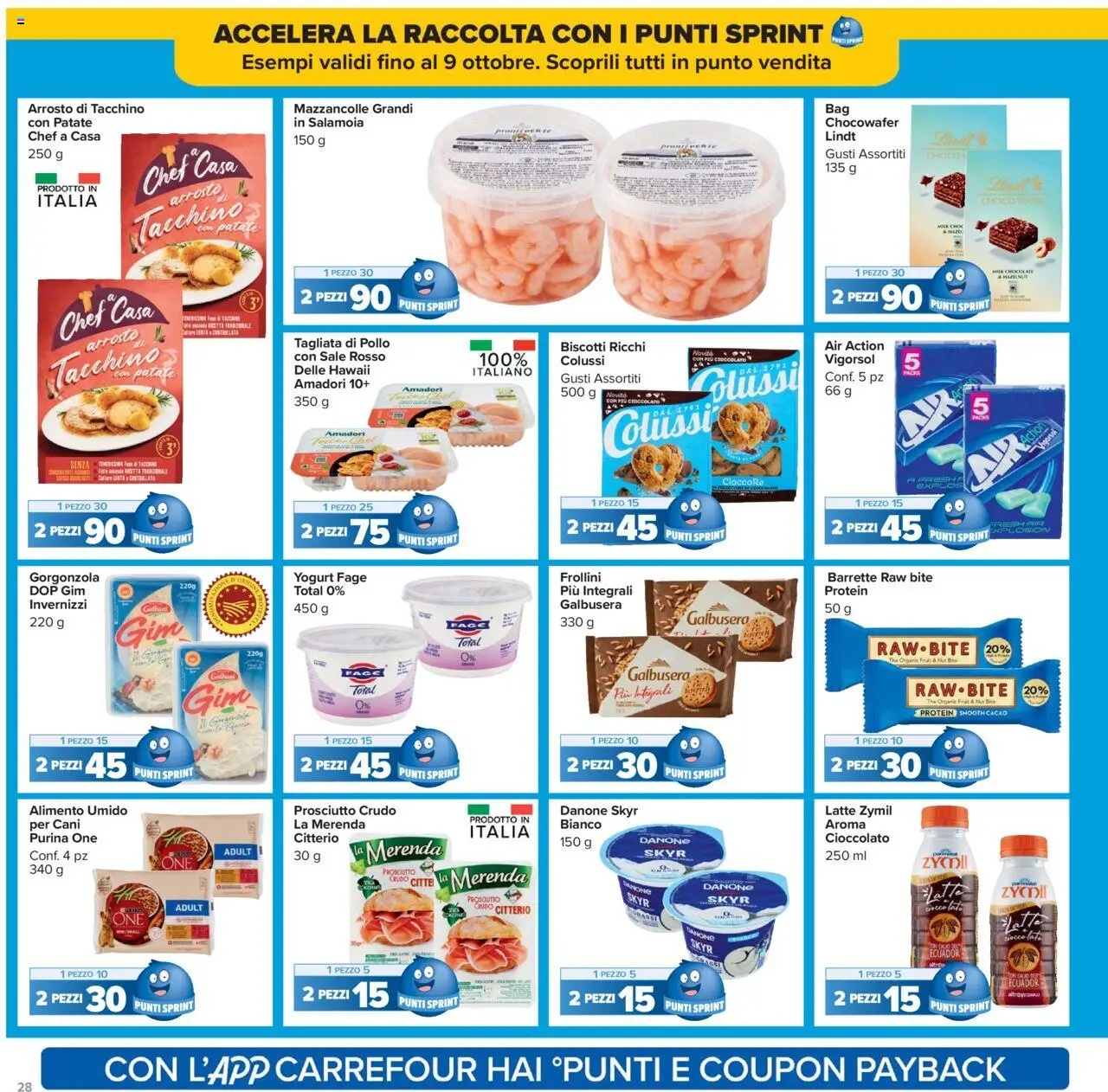 Volantino Carrefour del 26.09.2025 | Pagina: 28 | Prodotti: Arrosto, Sale, Latte, Frollini