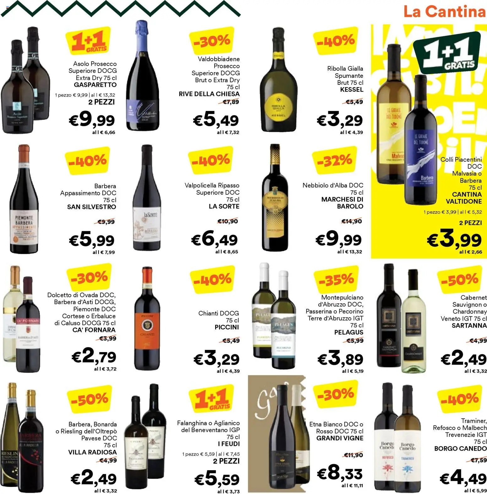 Volantino Unes del 12.01.2026 | Pagina: 17 | Prodotti: Prosecco, Spumante, Pecorino