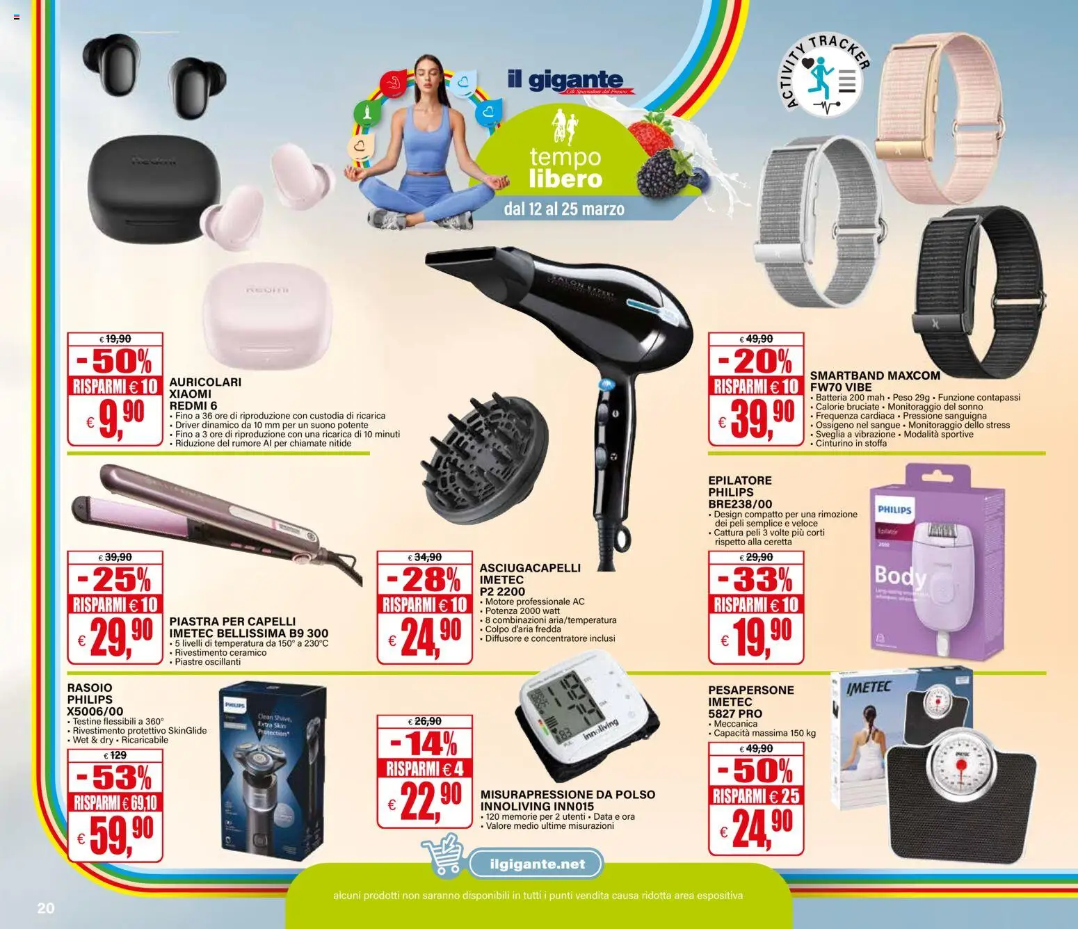 Volantino Il Gigante del 12.03.2026 | Pagina: 20 | Prodotti: Rasoio, Data, Epilatore, Asciugacapelli