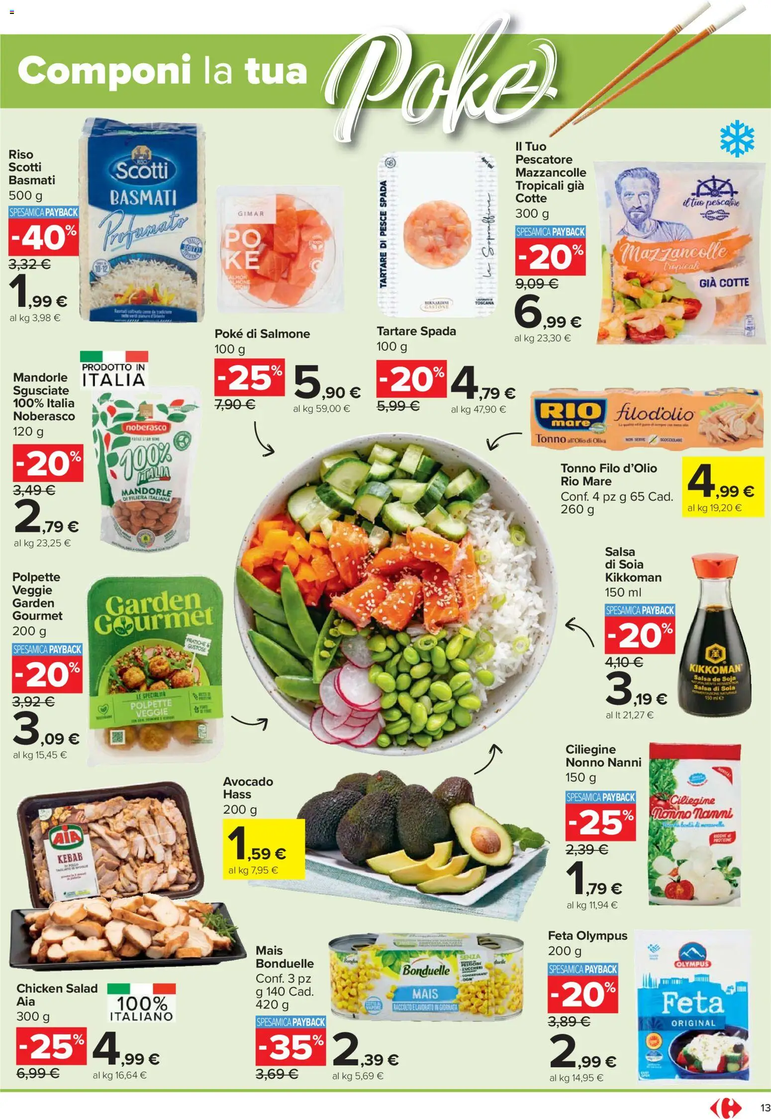 Volantino Carrefour del 21.04.2026 | Pagina: 13 | Prodotti: Riso, Salsa, Mais, Feta