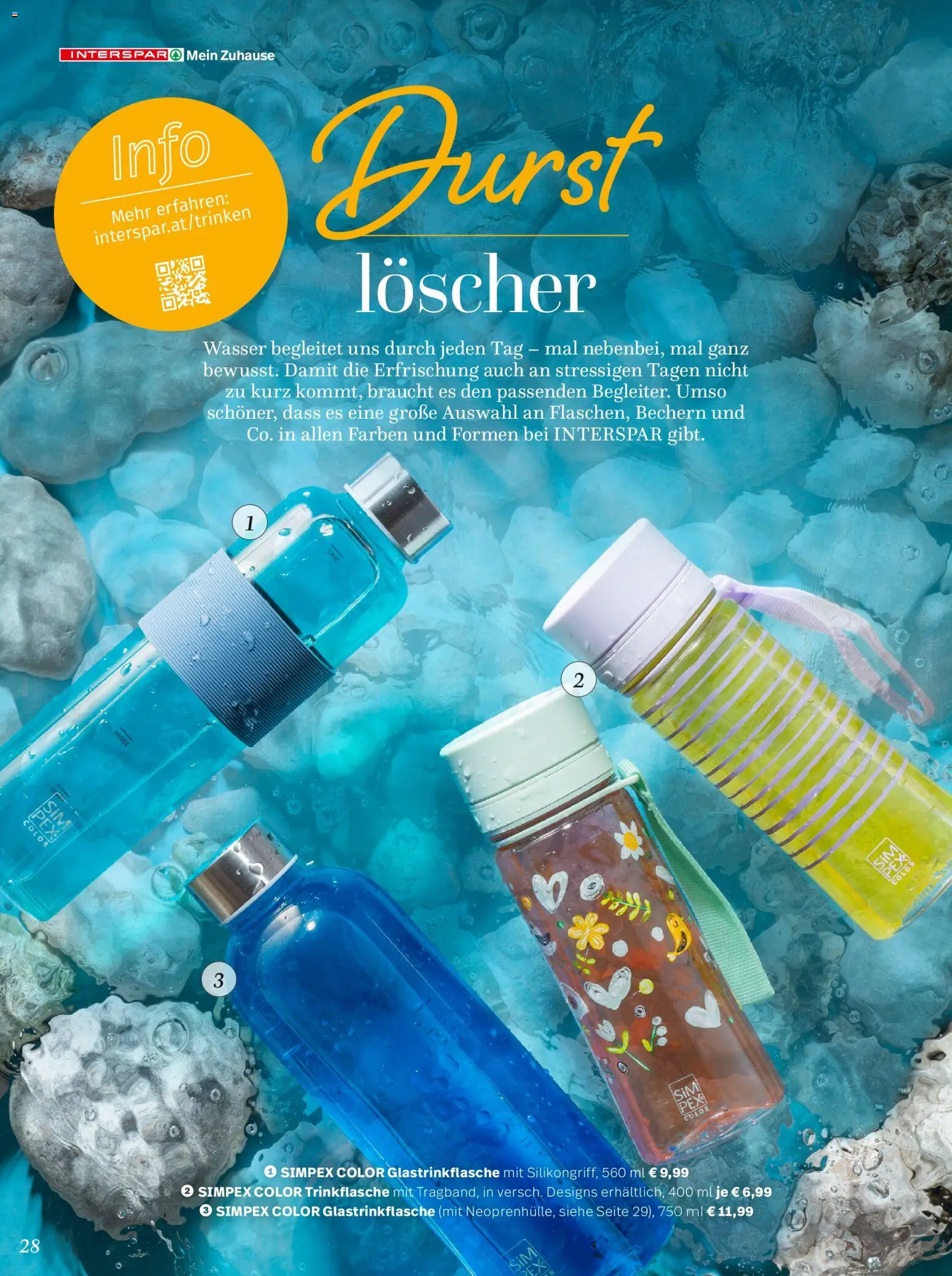 Interspar Mein Zuhause Magazin  gültig ab 07.04.2026 | Seite: 28 | Produkte: Wasser