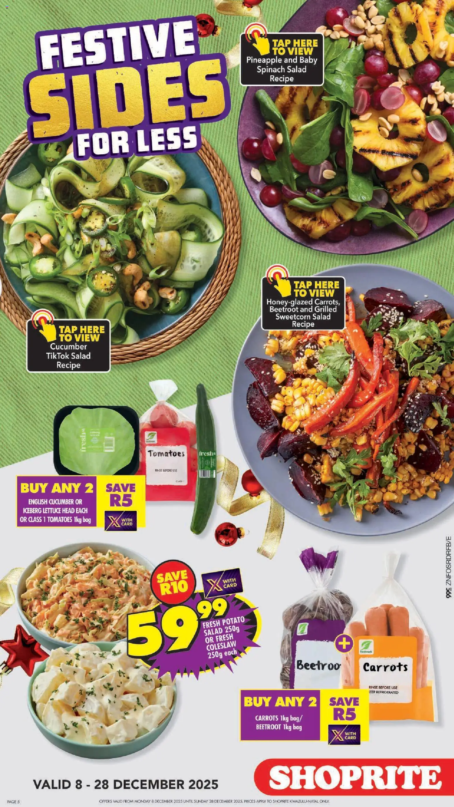 New Shoprite catalogue – valid from 08.12.2025 | Page: 5 | Products: Bag, Pineapple, Tap, Carrots