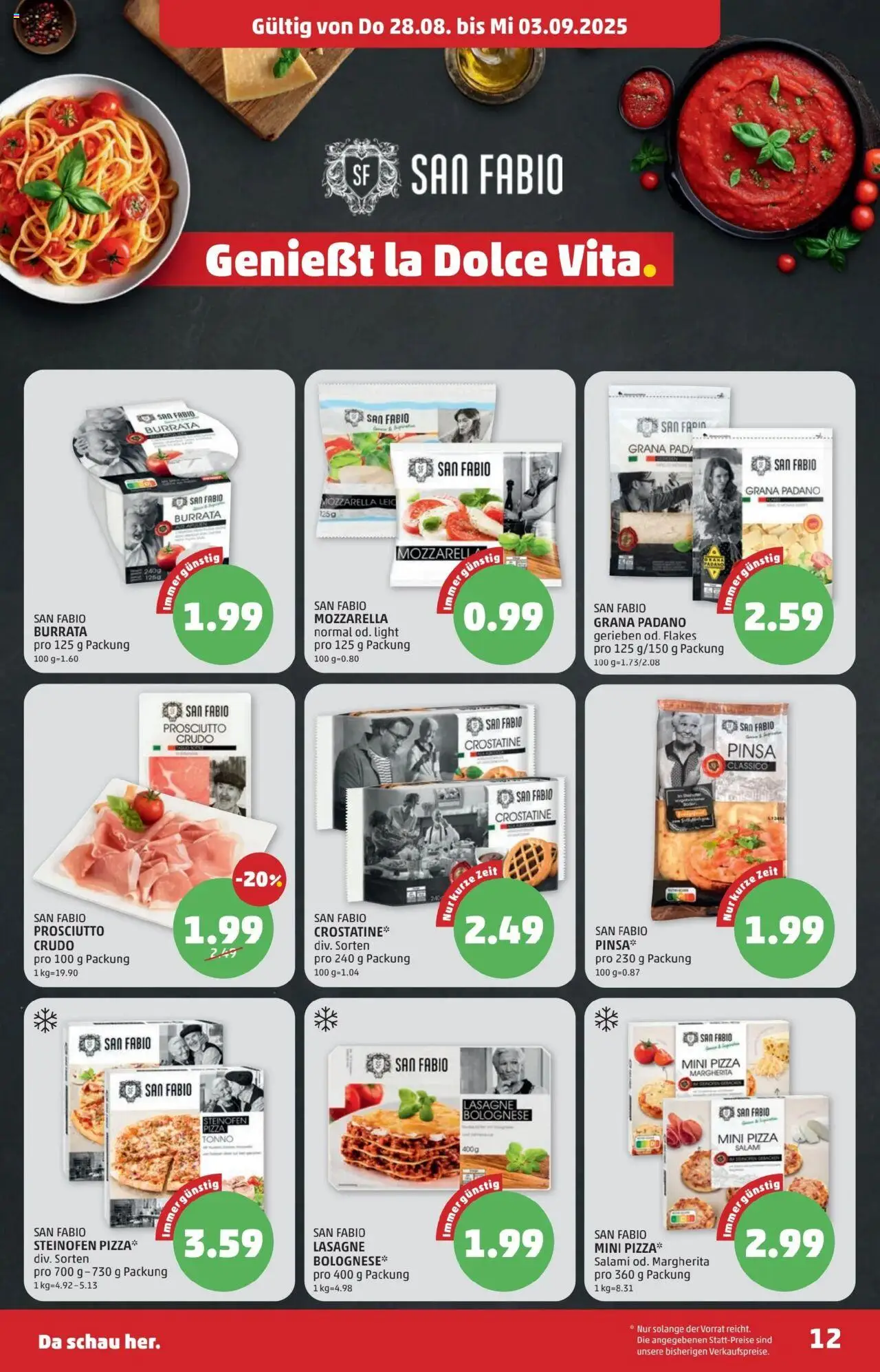 Penny Markt Flugblatt gültig ab 28.08.2025 | Seite: 12 | Produkte: Salami, Pizza