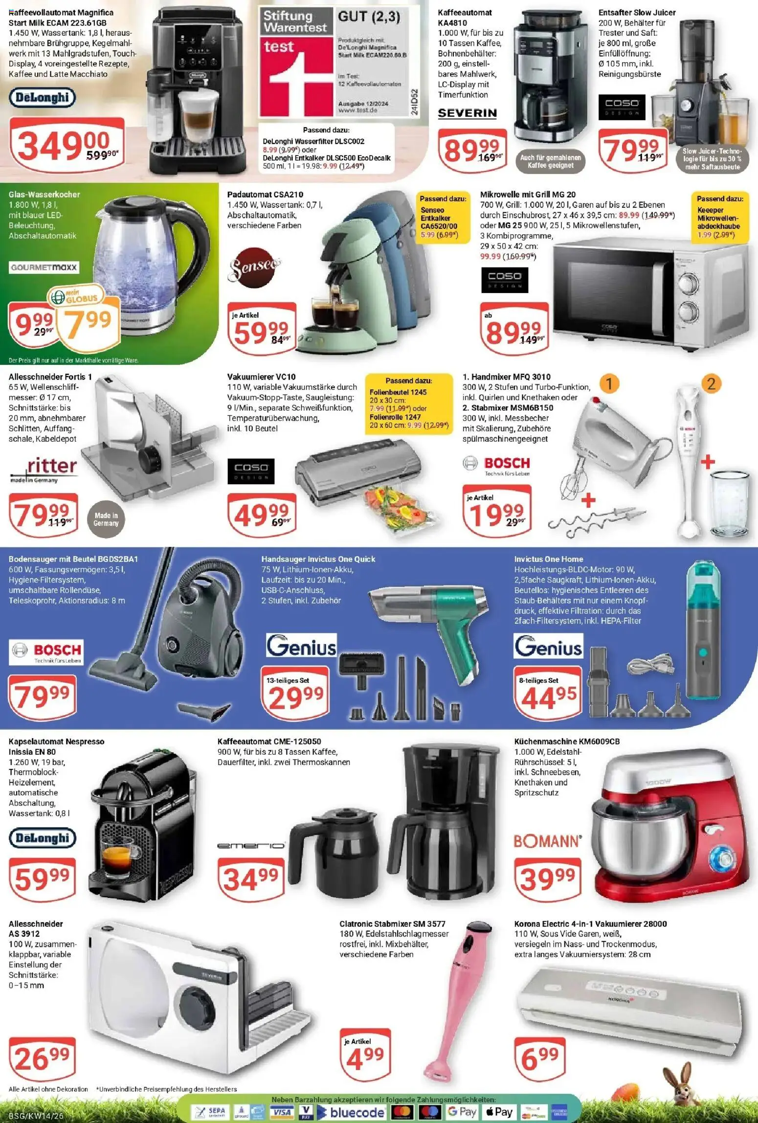 Globus prospekt Braunschweig	 – gültig ab 30.03.2026 | Seite: 28 | Produkte: Senseo, Kaffee, Vakuumierer, Stabmixer