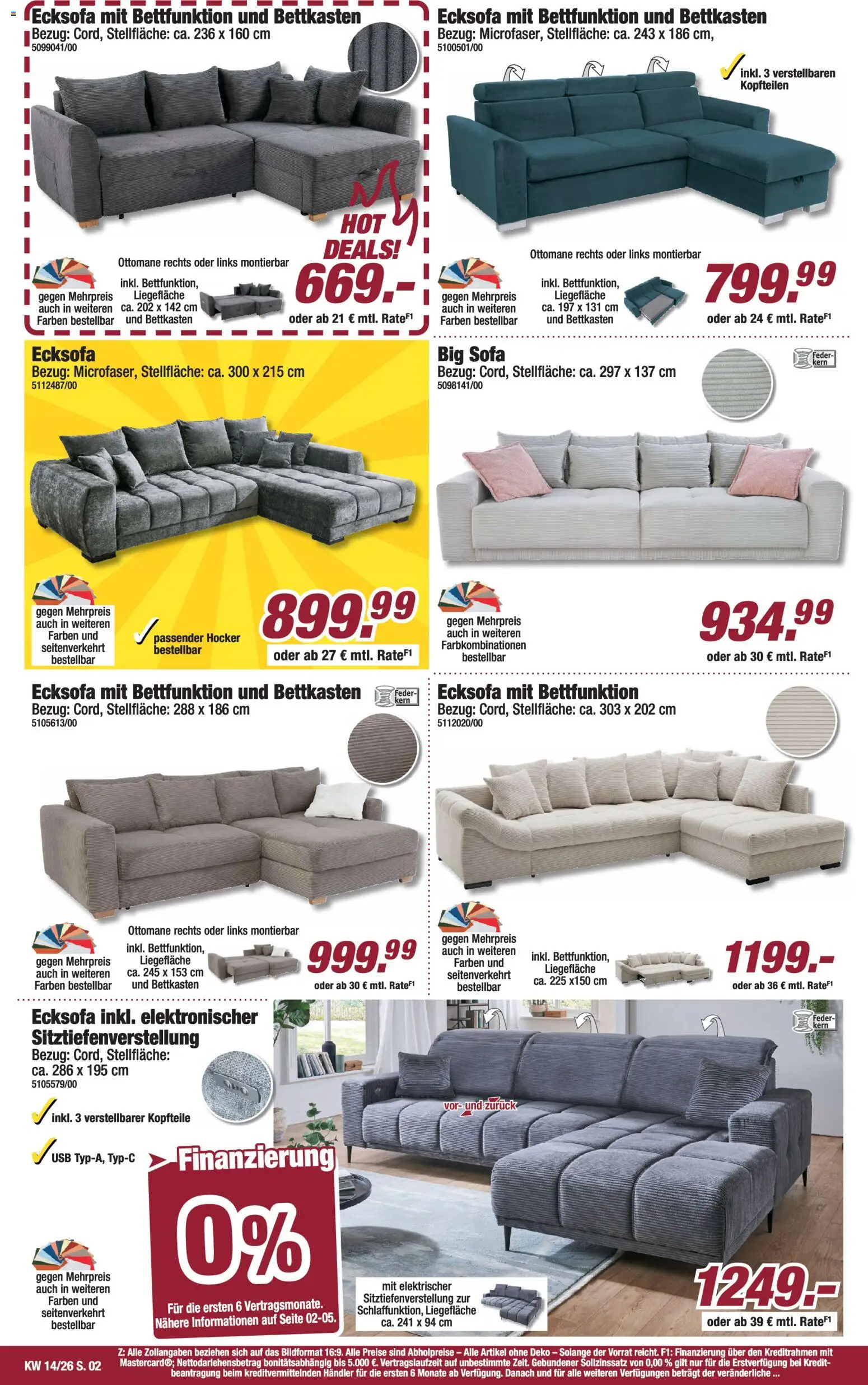 Poco Prospekt 	 – gültig ab 29.03.2026 | Seite: 2 | Produkte: USB, Hocker, Ecksofa, Sofa