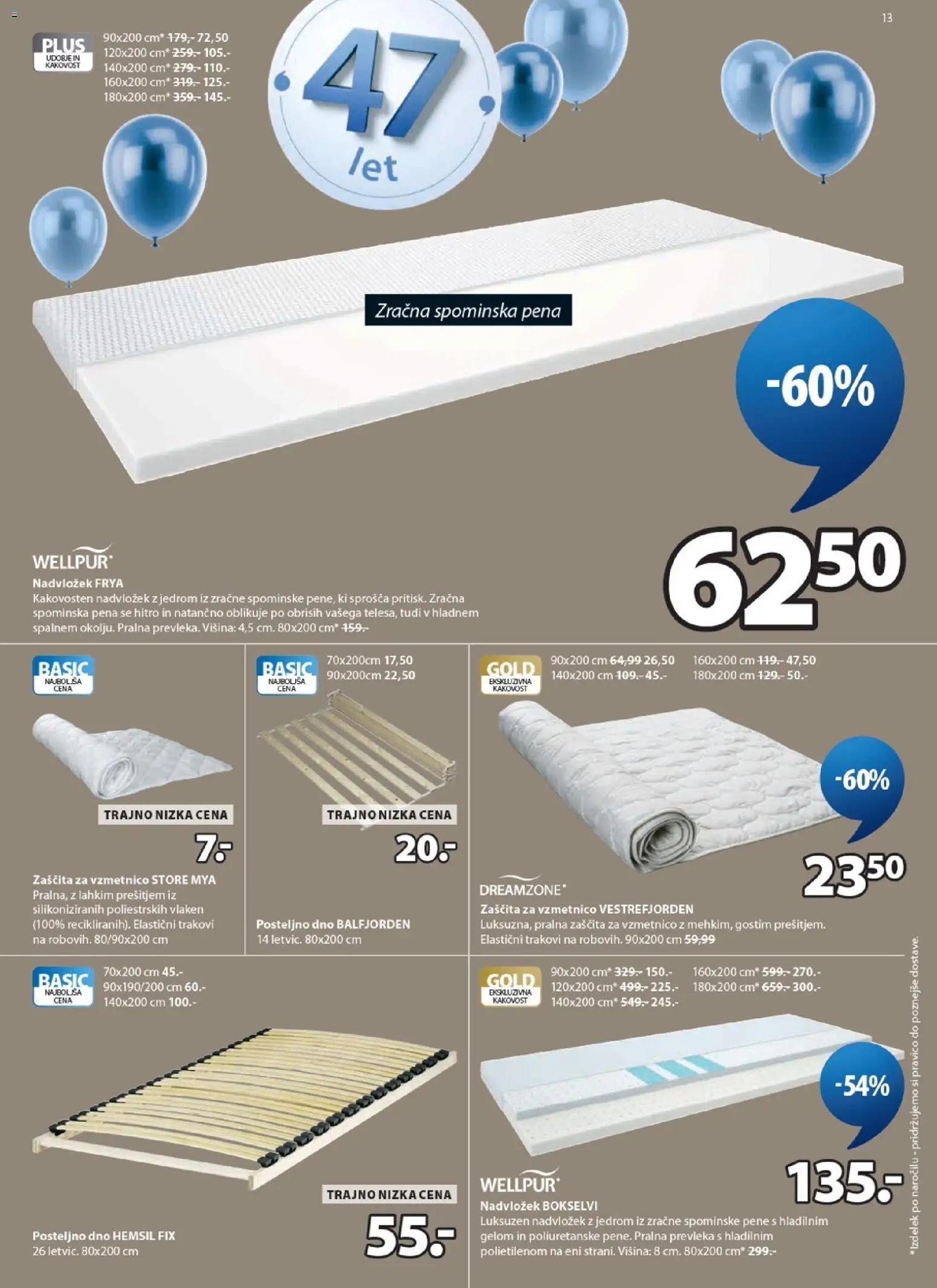 Novi JYSK katalog ponudbe – veljaven od 22.04.2026 | Stran: 13 | Izdelki: Nadvložek, Prevleka