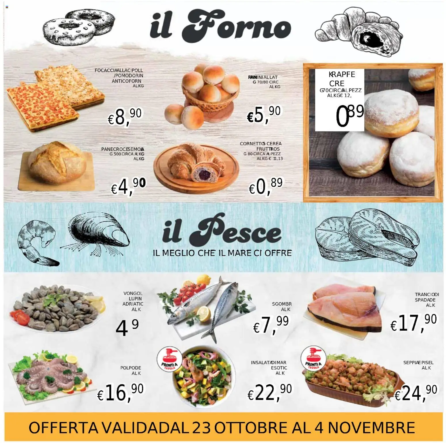 Volantino Coal del 23.10.2025 | Pagina: 8 | Prodotti: Cornetto, Il pesce, Forno, Il forno