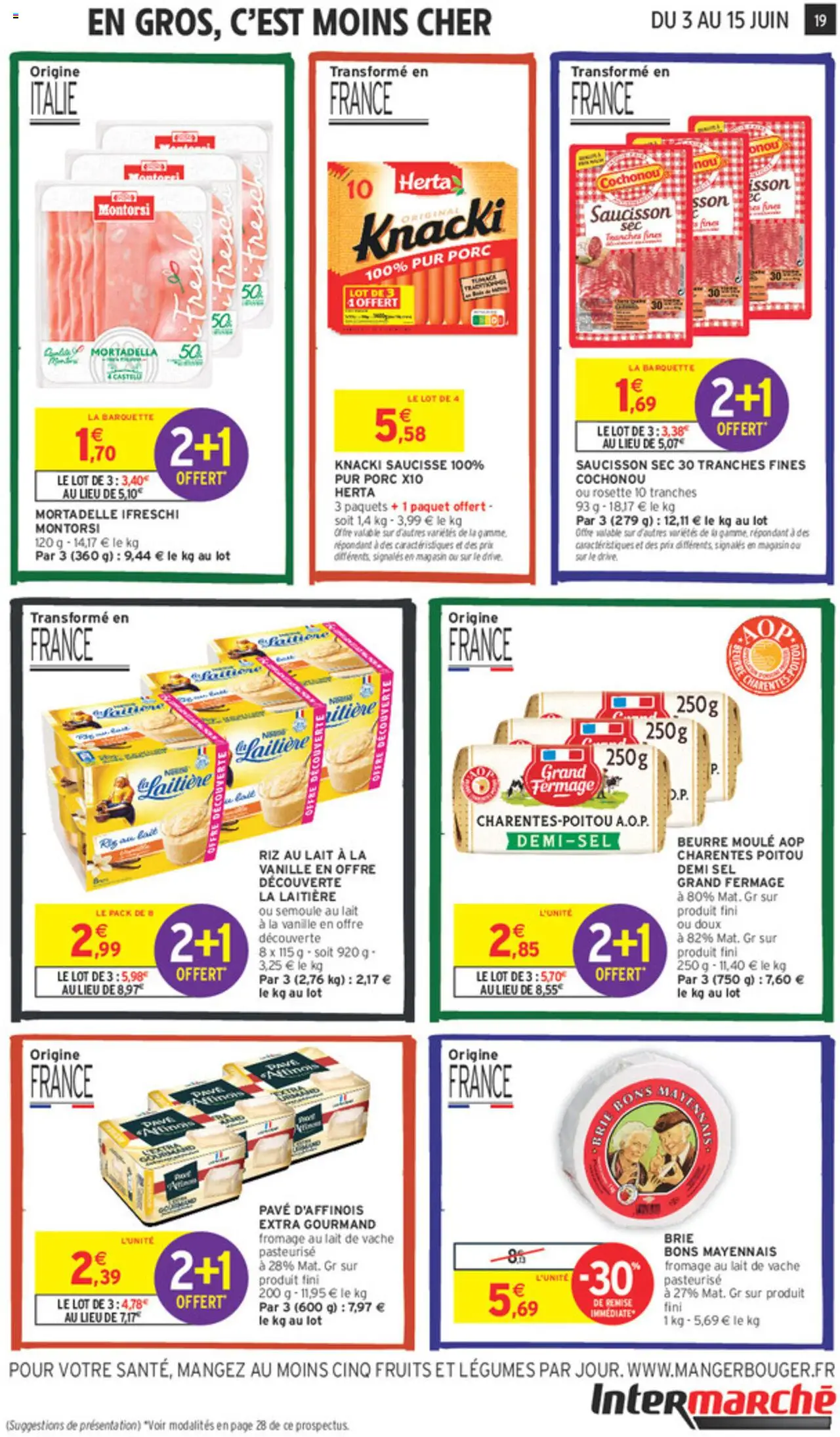  | Page: 19 | Produits: Abricot, Saucisson, Semoule, Riz