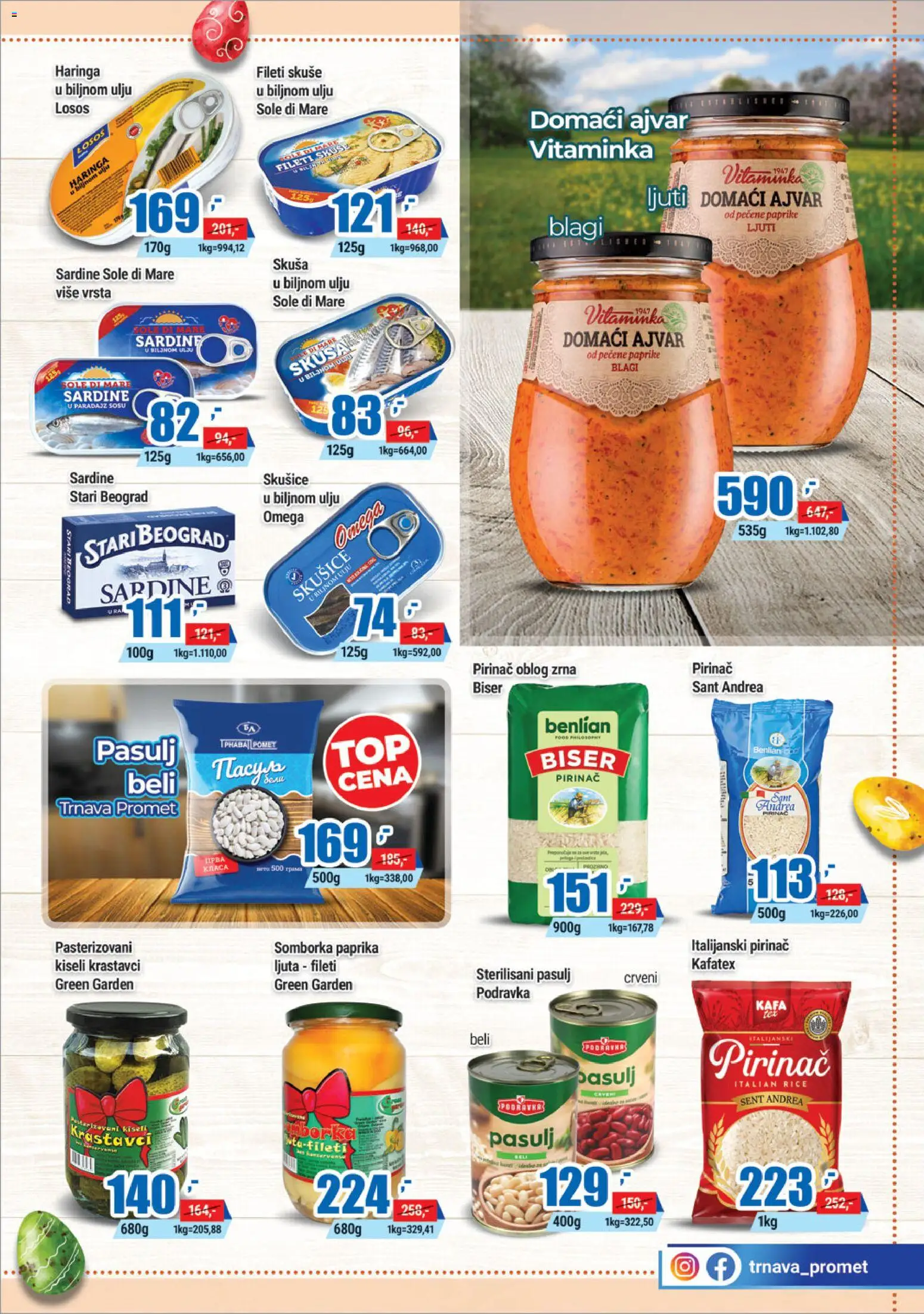 Trnava Promet katalog - važi od 02.04.2026 | Strana: 9 | Proizvode: Pasulj, Paprika, Podravka, Losos