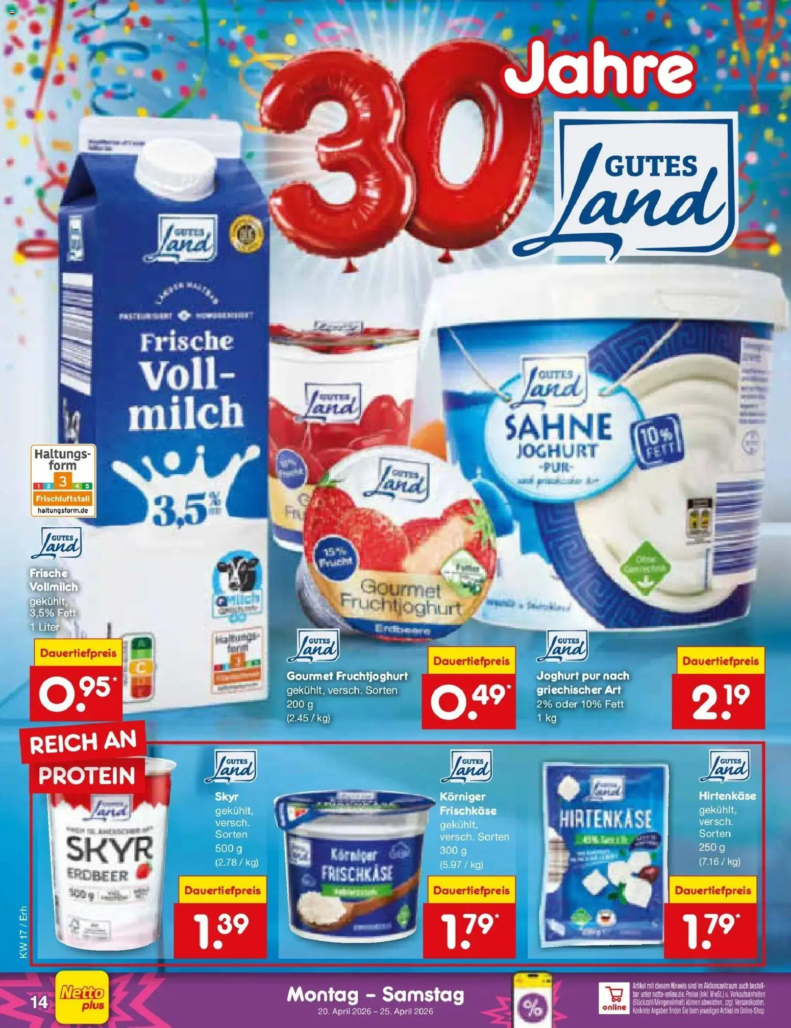 Netto Marken-Discount Prospekt München	 – gültig ab 20.04.2026 | Seite: 16 | Produkte: Milch, Joghurt, Fruchtjoghurt, Sahne