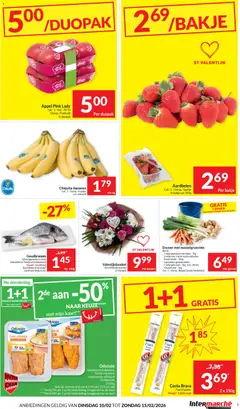 Intermarché folder week 7 - Voorbeeld van een folder van Intermarché, geldig van 10.02.2026 | Pagina: 5 | Producten: Prei, Aardbeien, Kaart, Wortelen
