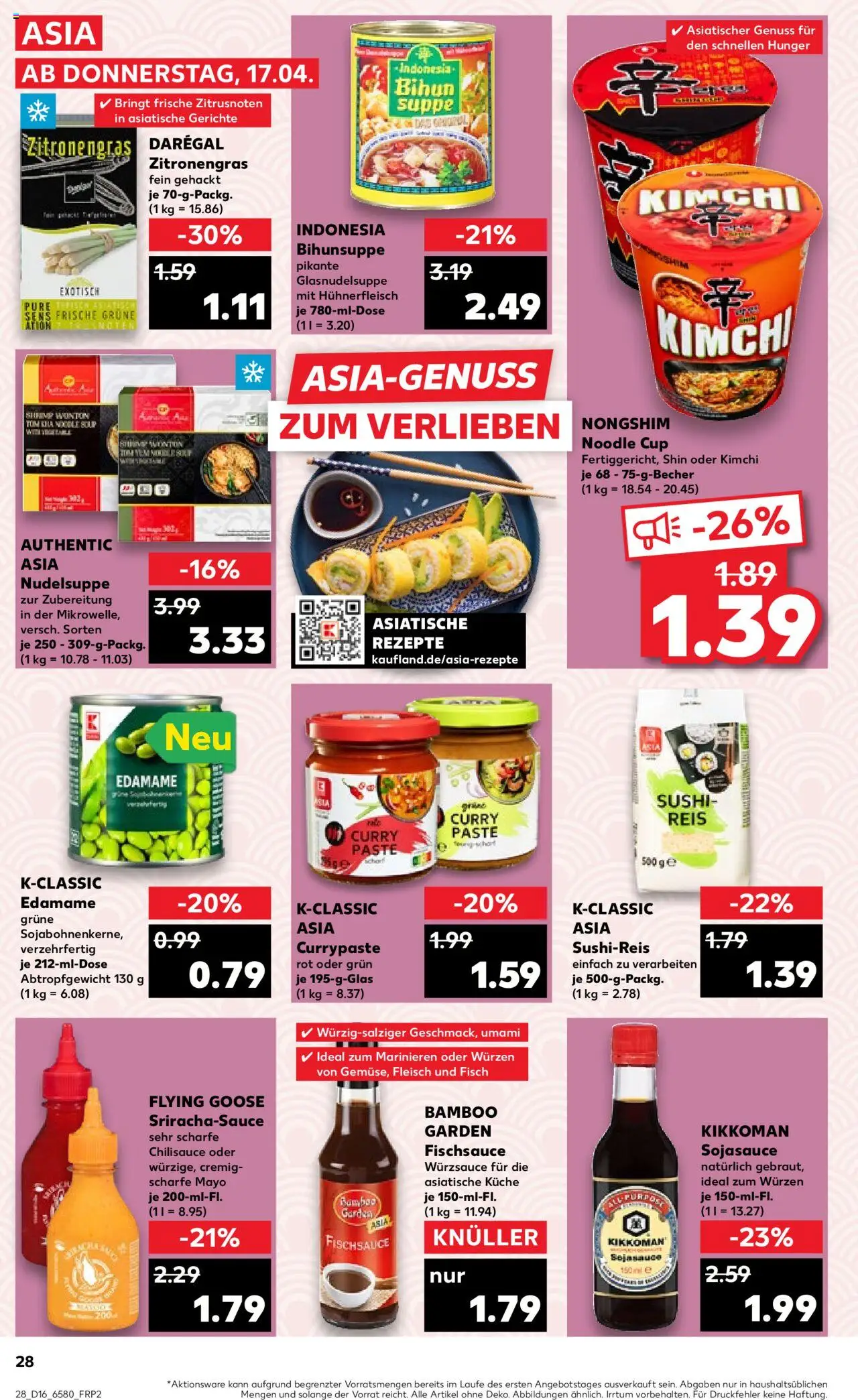 Kaufland - Hamburg, Bergedorfer Straße 106 - gültig ab dem 17.04.2025 | Seite: 28 | Produkte: Zitronengras, Fisch, Hühnerfleisch, Reis