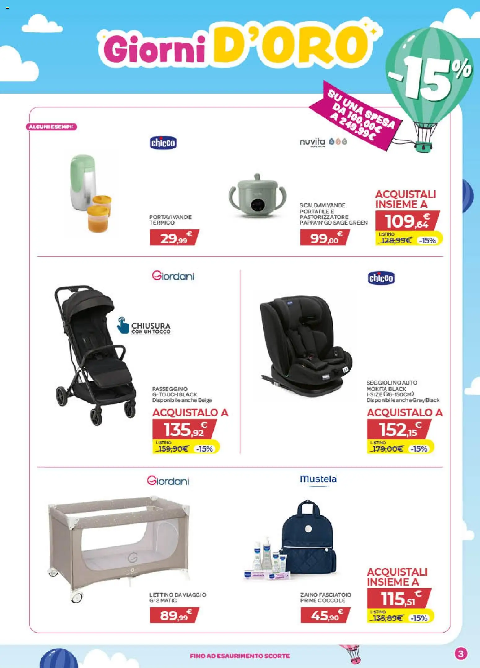 Volantino Bimbo store del 26.03.2026 | Pagina: 3 | Prodotti: Lettino, Passeggino, Seggiolino, Fasciatoio