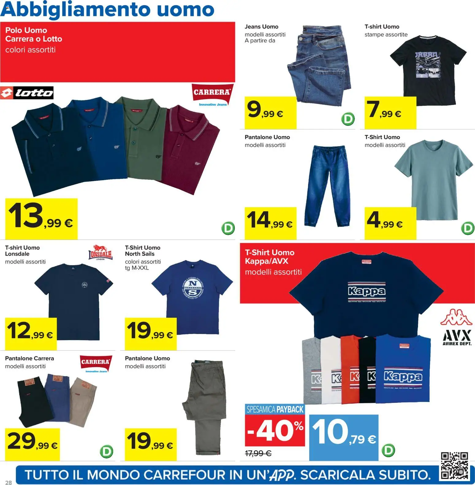 Volantino Carrefour del 07.04.2026 | Pagina: 28 | Prodotti: Jeans, Polo