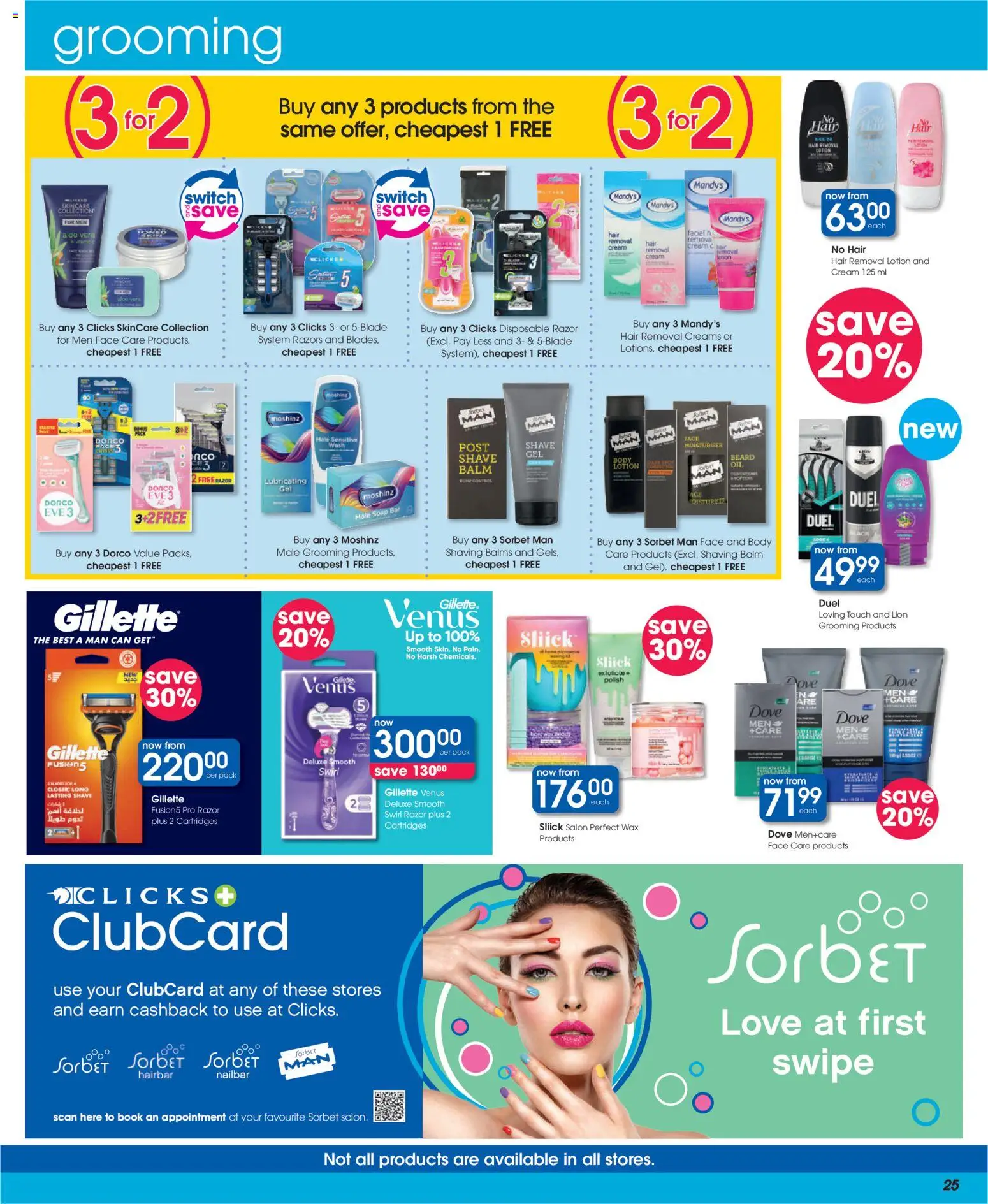 New Clicks catalogue – valid from 25.02.2026 | Page: 25 | Products: Switch, Cream, Razors, Lotion