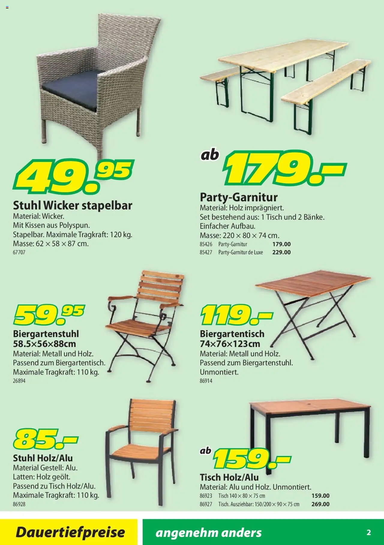 Landi Aktionen Freizeit ab 23.01.2025 | Seite: 2 | Produkte: Tisch, Kissen, Stuhl