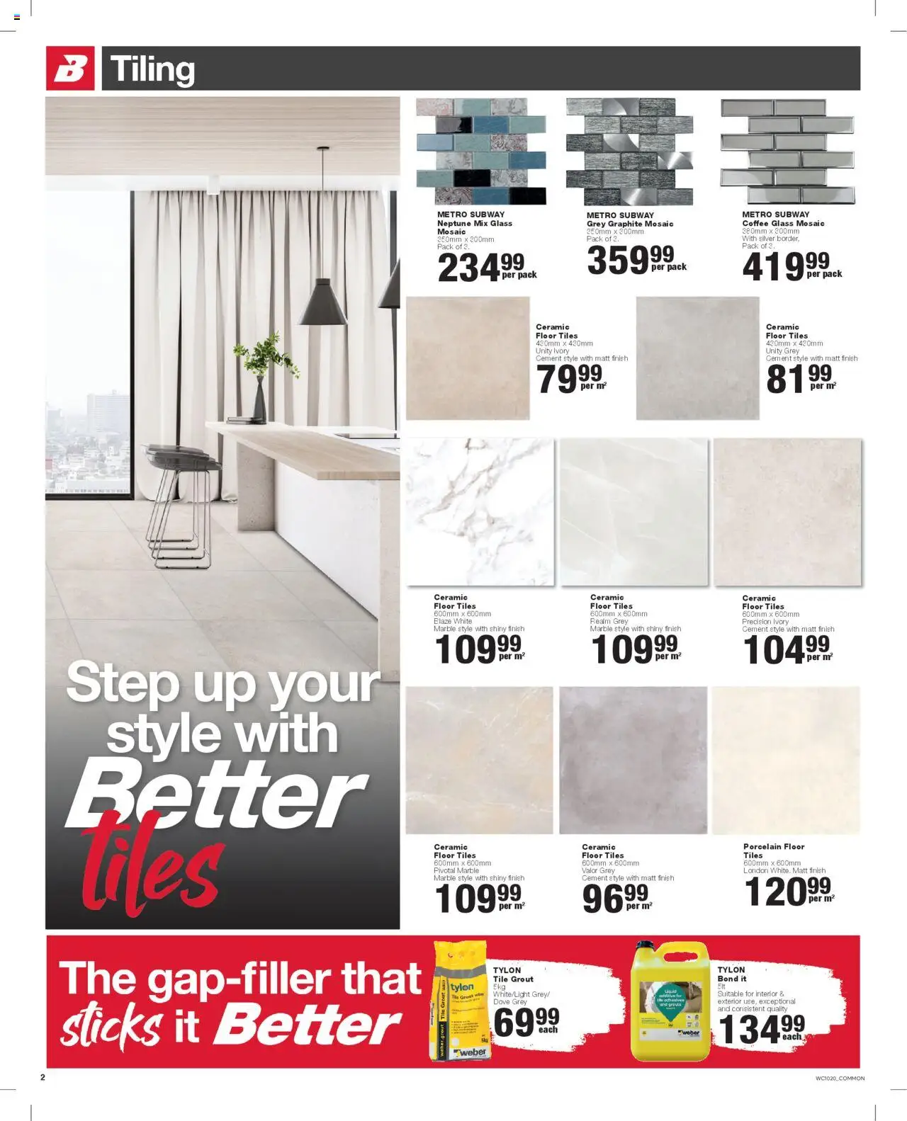 New Build It catalogue – valid from 23.10.2025 | Page: 2 | Products: Tile grout, Coffee, Tiling, Cement