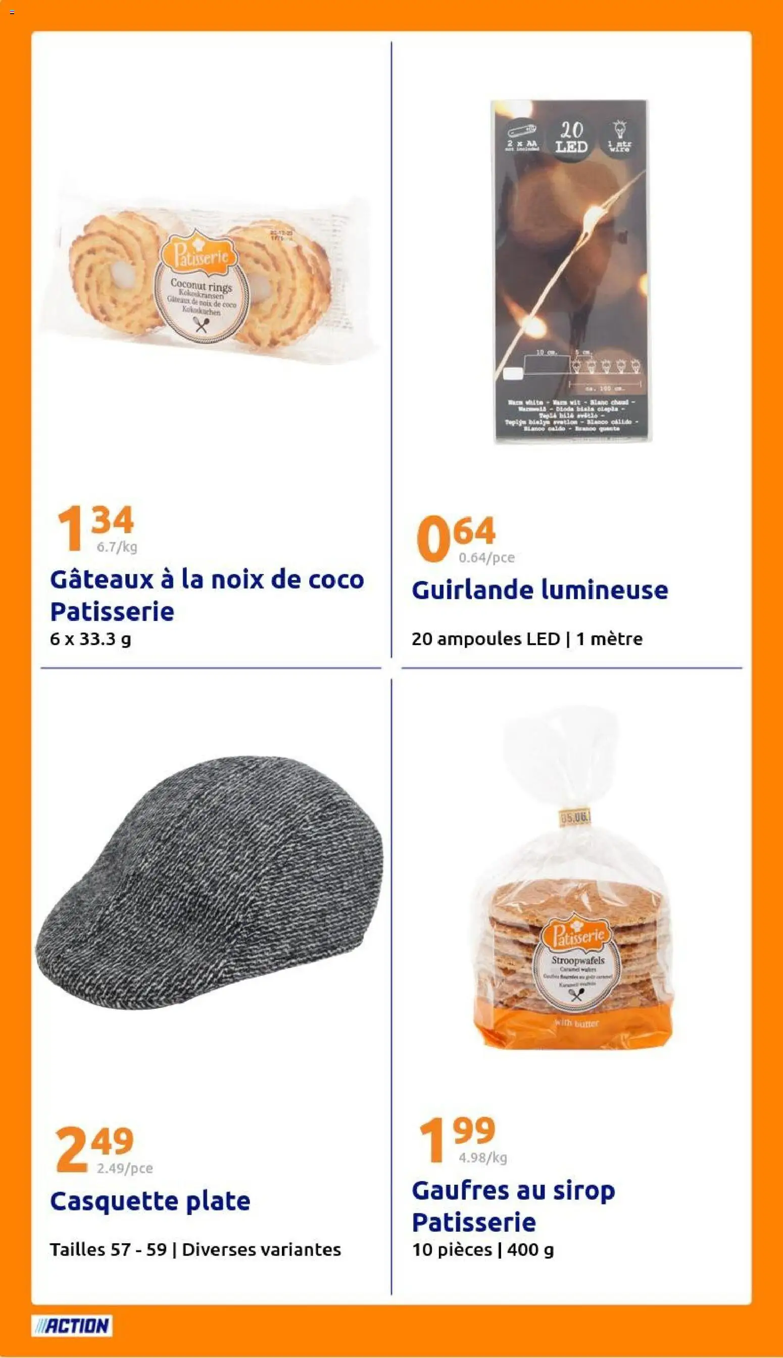 {H1} | Page: 20 | Produits: Noix de coco, Guirlande lumineuse, Gaufres, Noix