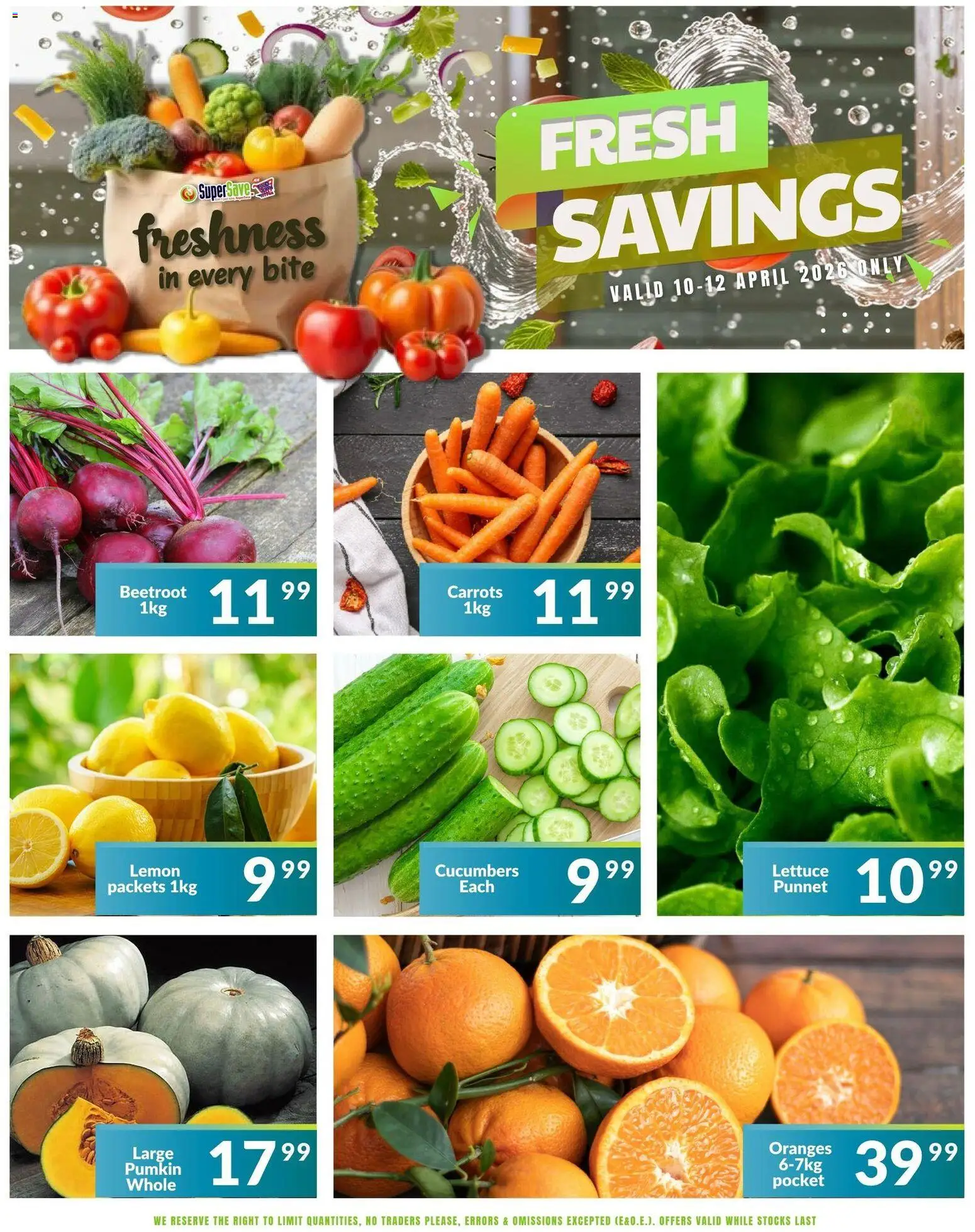 New Super Save catalogue – valid from 10.04.2026 | Page: 6 | Products: Oranges, Cucumbers, Lemon, Lettuce
