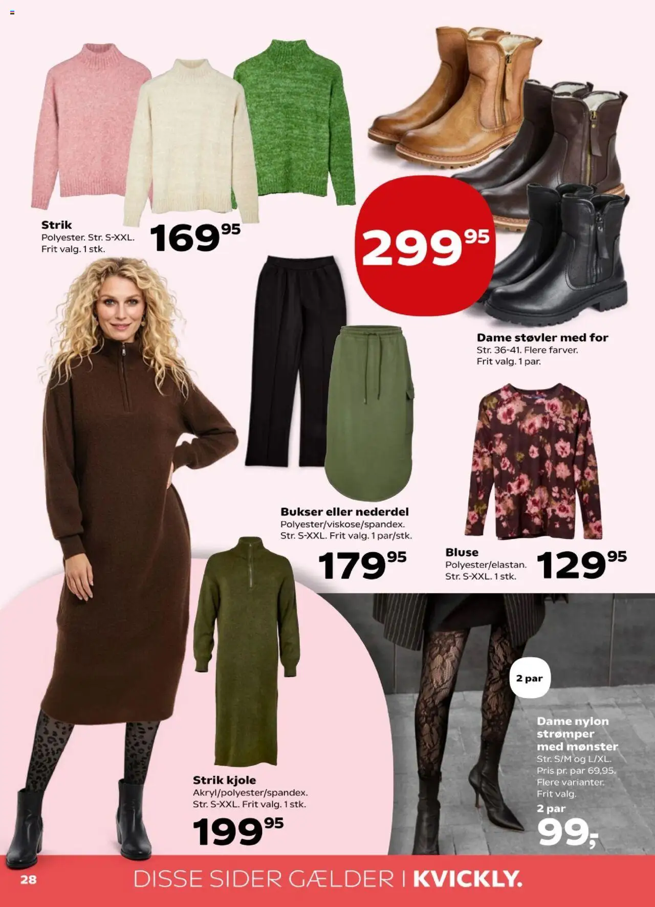 Kvickly tilbudsavis – gyldig fra 10.10.2025 | Side: 32 | Produkter: Støvler, Kjole, Strømper, Bluse