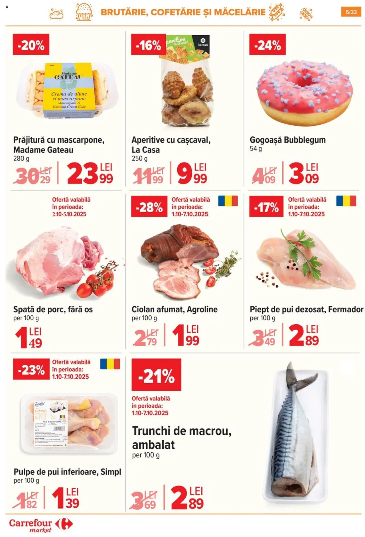 Noul catalog Carrefour – valabil de la 01.10.2025 | Pagină: 6 | Produse: Prăjitură, Alune, Cremă, Mascarpone