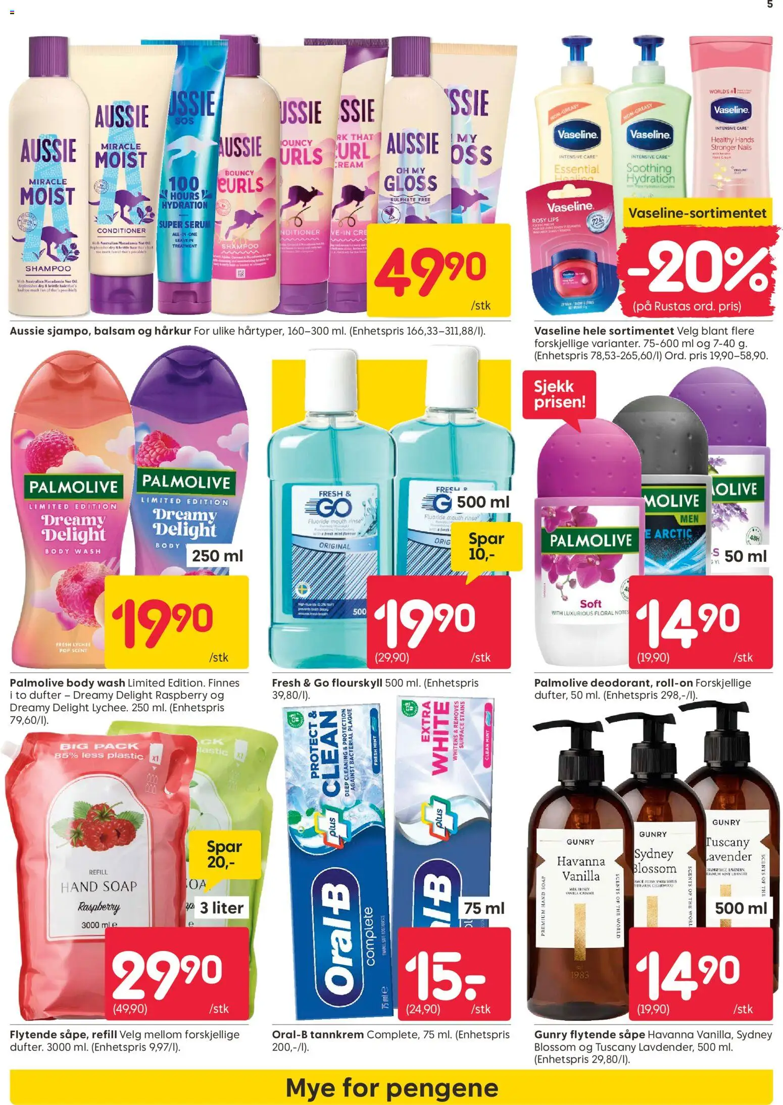 {H1} | Side: 5 | Produkter: Såpe, Tannkrem, Body, Balsam