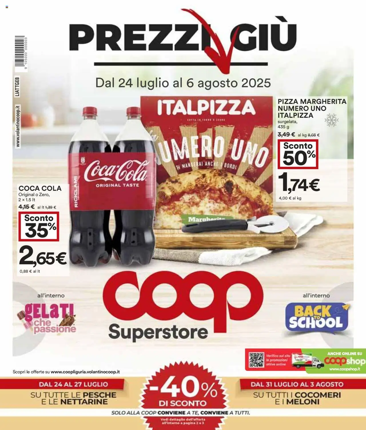 Volantino COOP del 24.07.2025 | Pagina: 1 | Prodotti: Pizza, Coca Cola