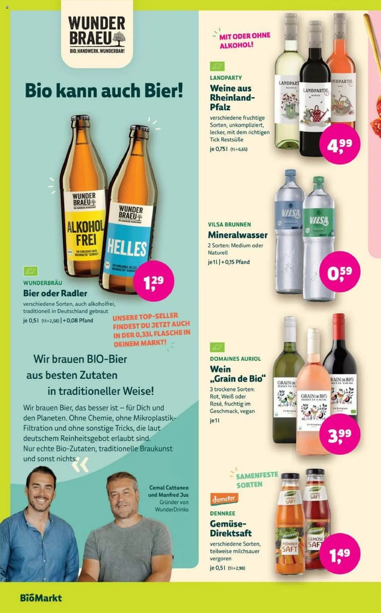 Denns BioMarkt Angebote - gültig ab dem 13.08.2025 | Seite: 10 | Produkte: Mineralwasser, Radler, Gemüse, Saft