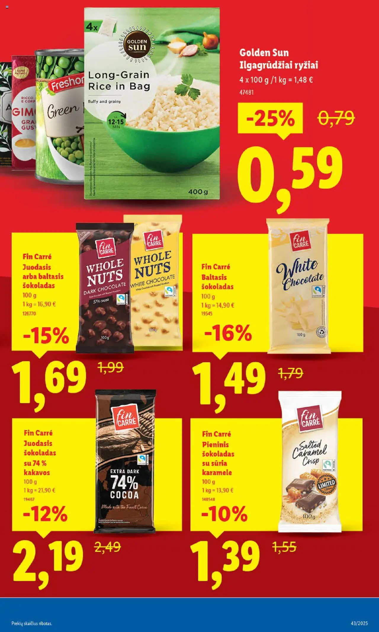 LIDL akcijos nuo 20.10.2025 | Puslapis: 3 | Prekių: Šokoladas, Ryžiai