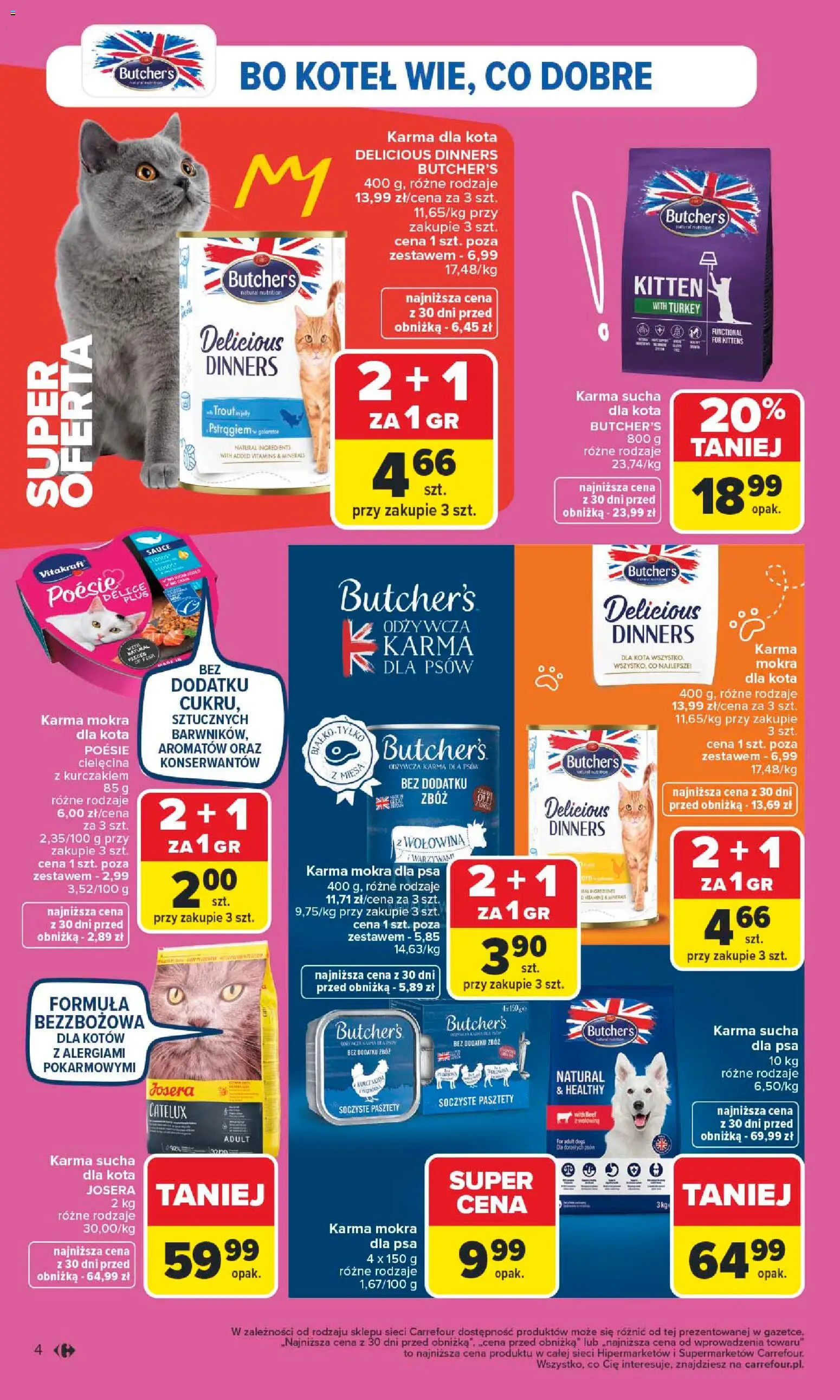 Carrefour Gazetka - Pies & Kot od 02.02.2026 | Strona: 4 | Produkty: Karma dla kota, Wołowina, Karma dla psów