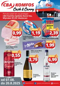 CBA Komfos Gastrocash Spišská Nová Ves - náhľad platný od 07.08.2025