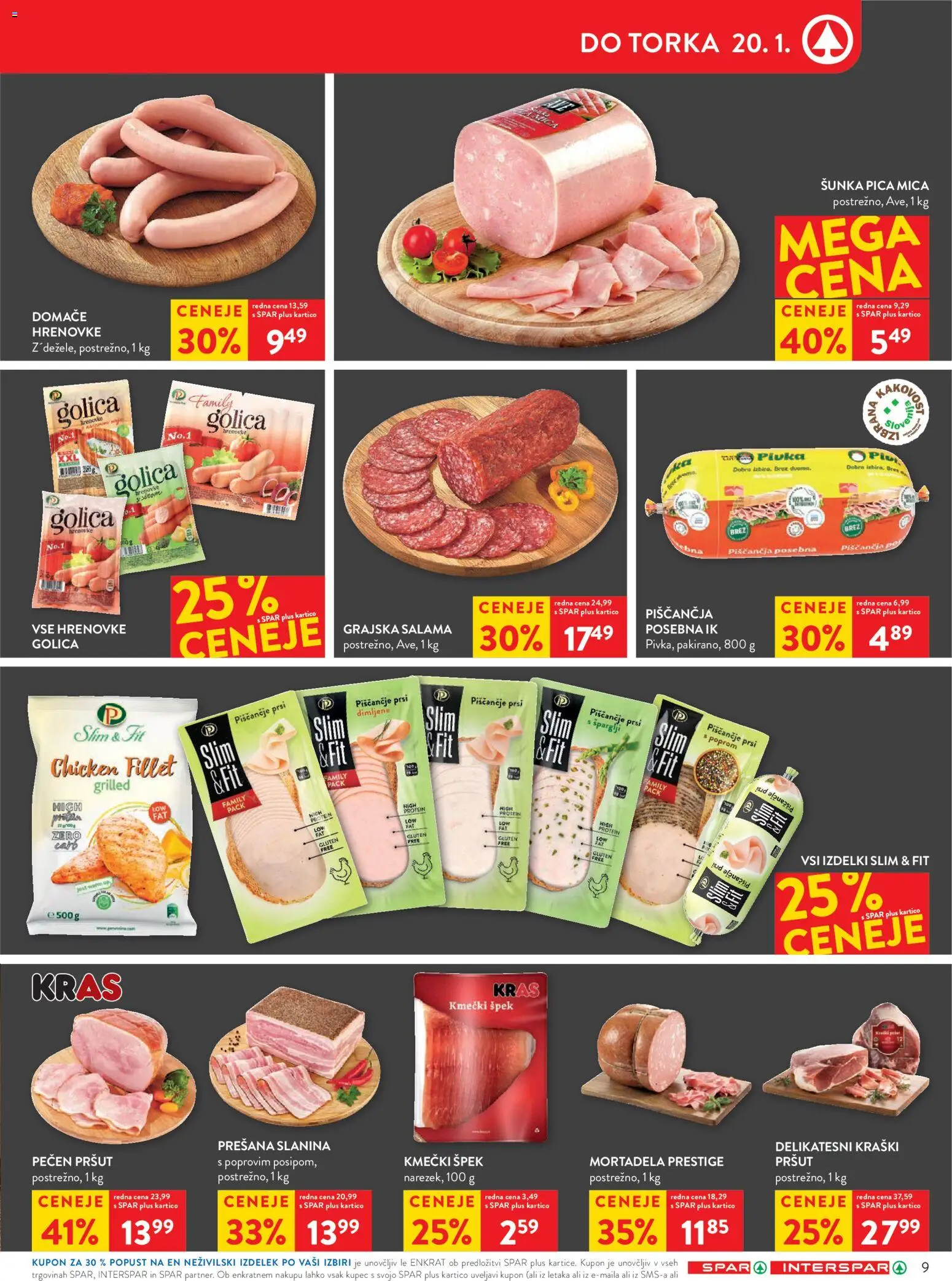Novi Spar katalog ponudbe – veljaven od 14.01.2026 | Stran: 11 | Izdelki: Pršut, Mortadela, Salama, Pica