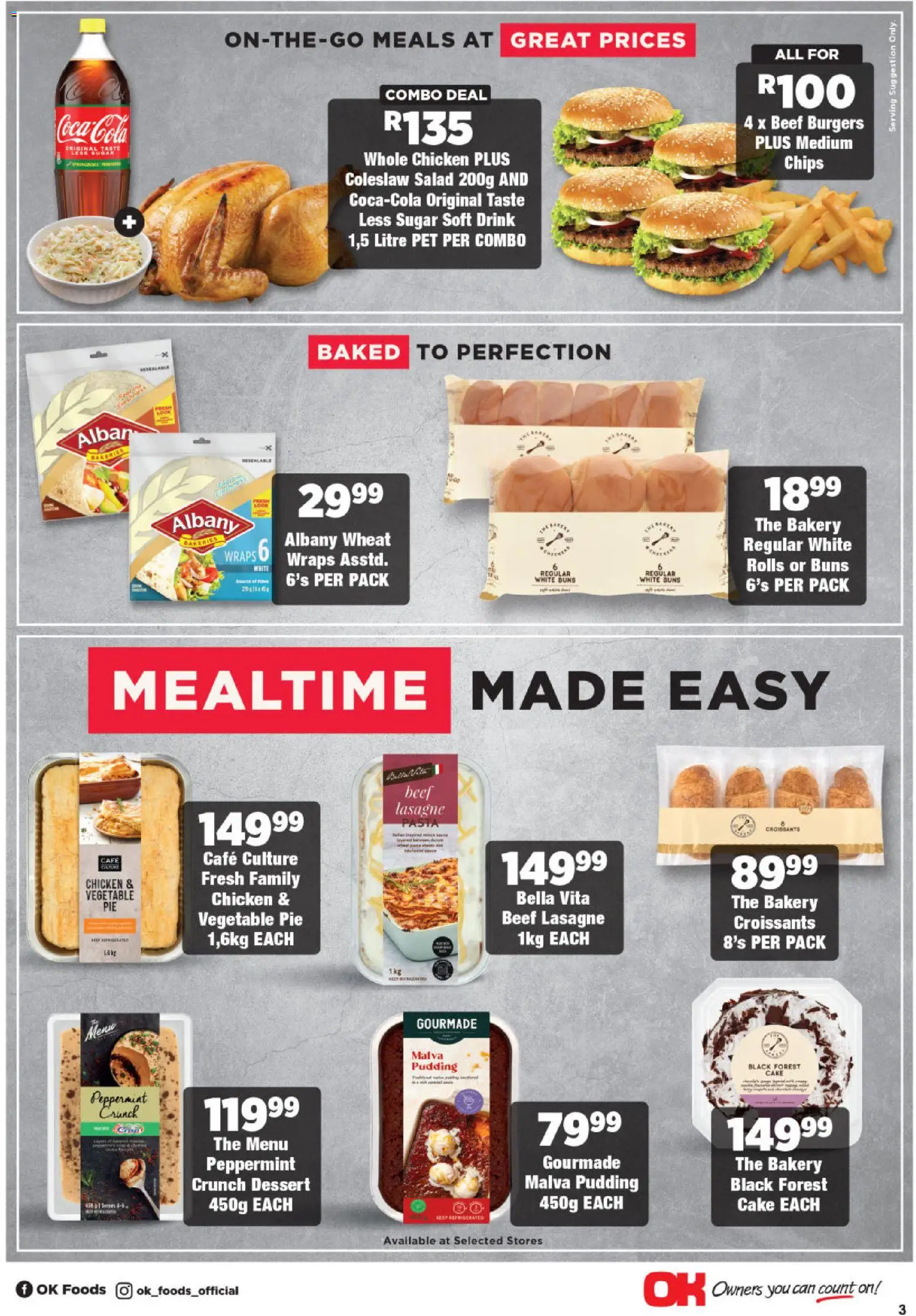 New OK Foods catalogue – valid from 25.11.2025 | Page: 3 | Products: Cake, Pasta, Chips, Salad