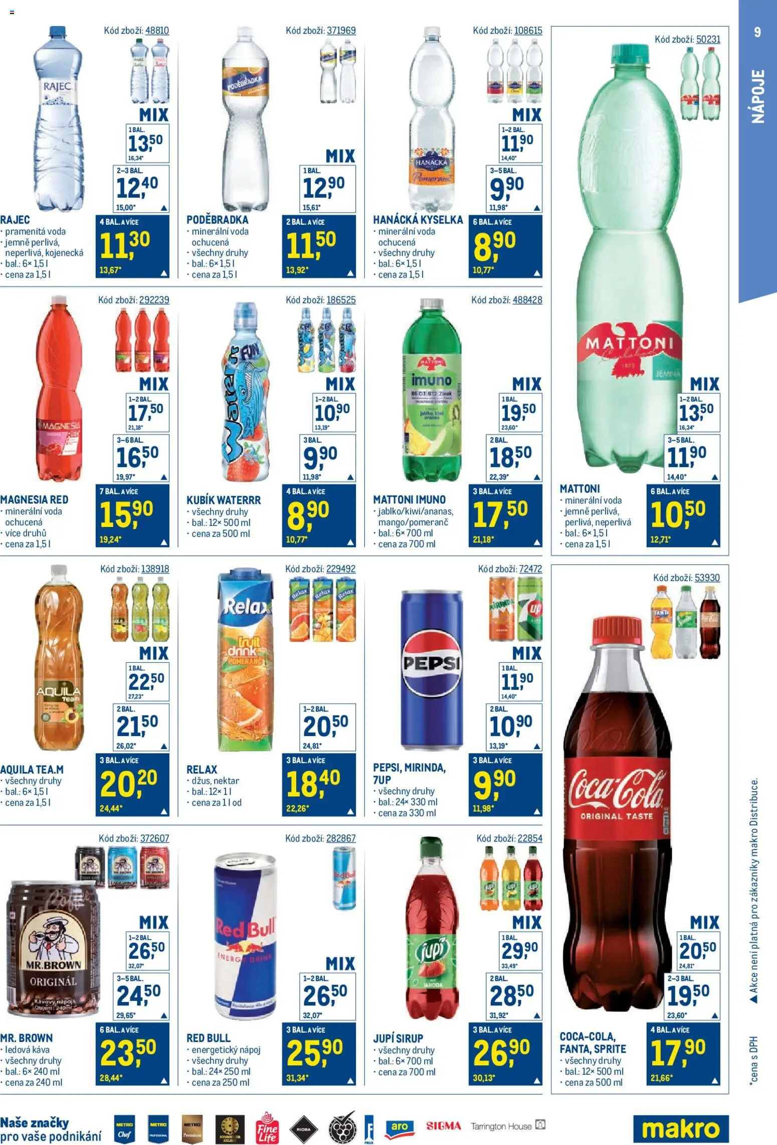 Makro leták - Maloobchod od 14.01.2026 | Strana: 9 | Produkty: Fanta, Energetický nápoj, Sirup, Magnesia Red